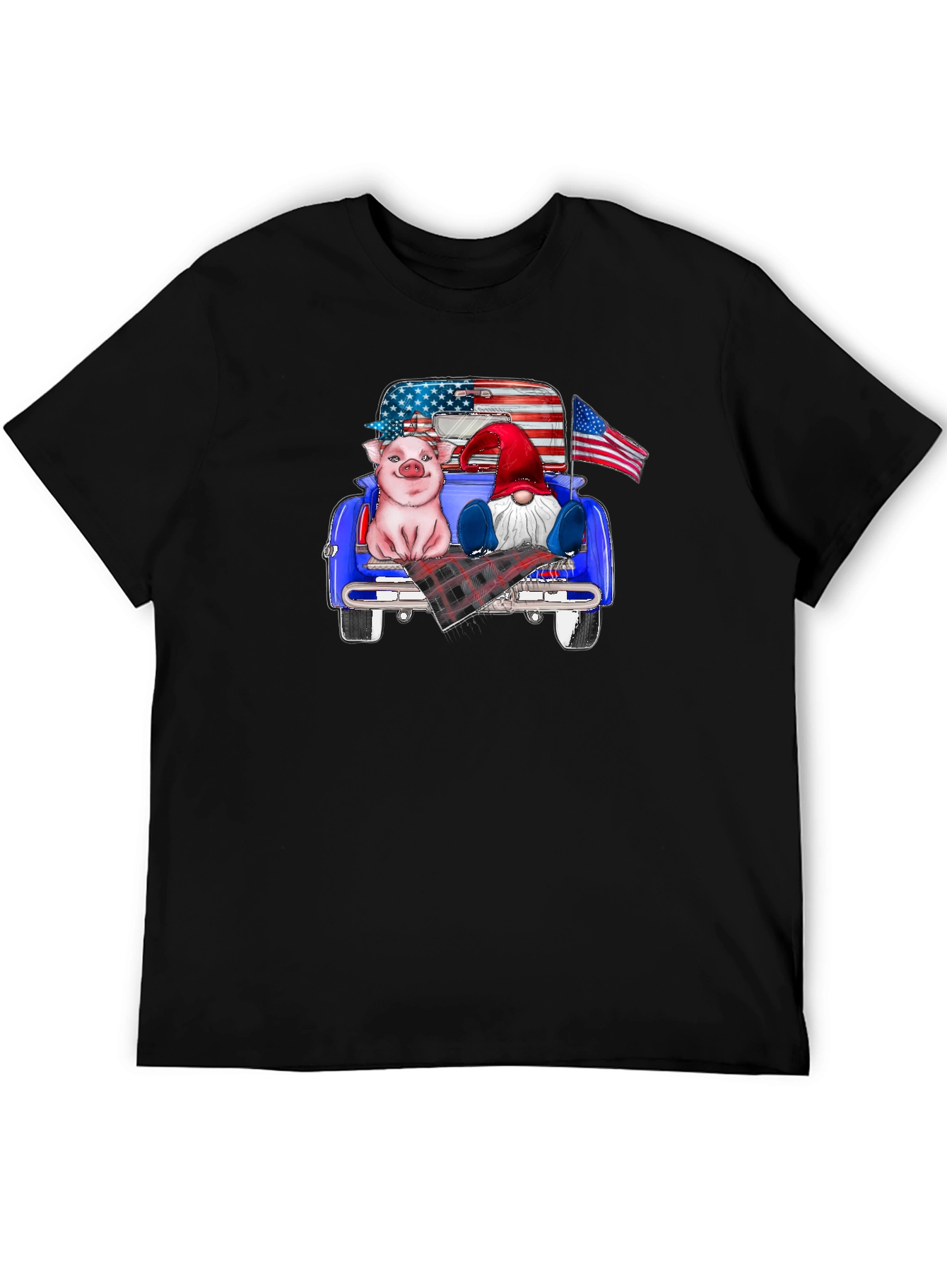 Patriotic Pig & Gnome Truck Ride T-Shirt