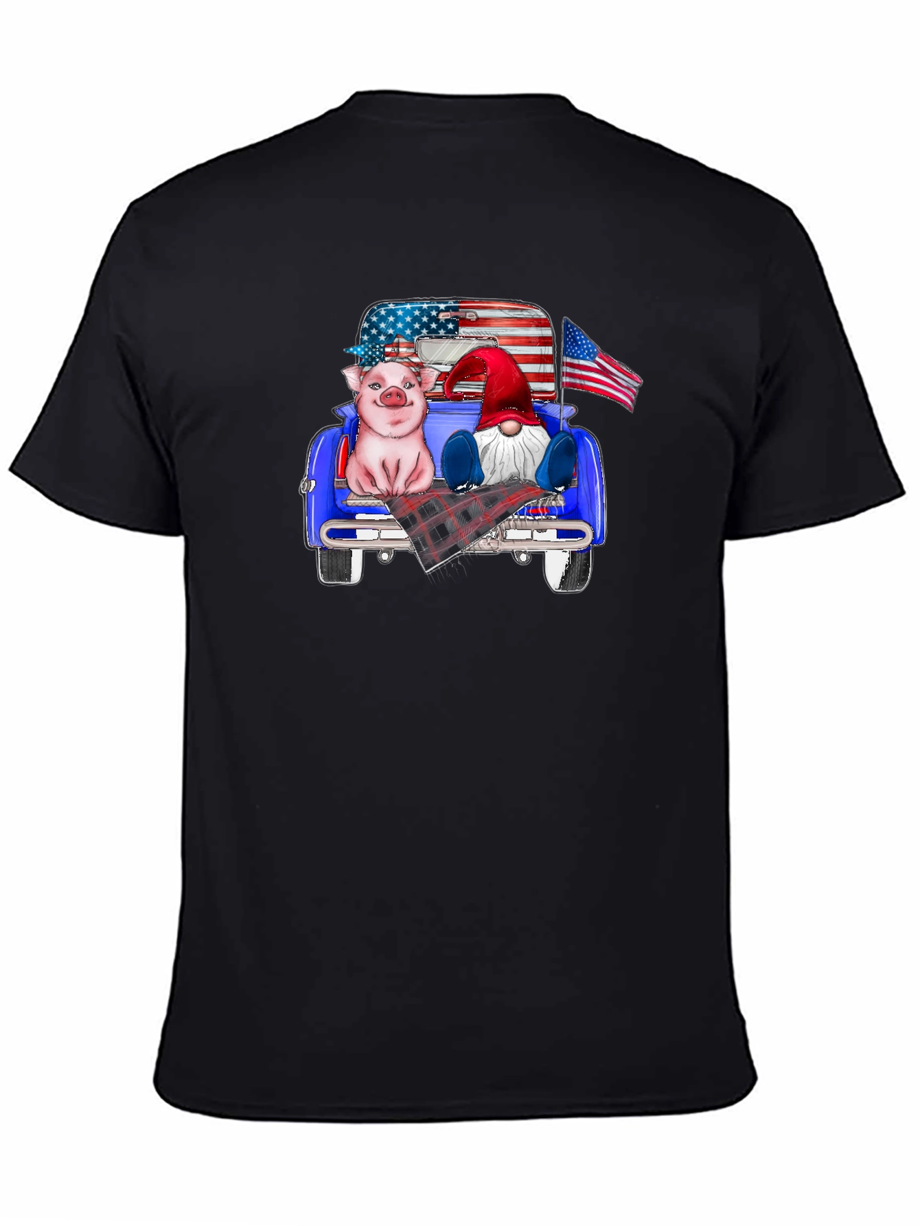 Patriotic Pig & Gnome Truck Ride T-Shirt