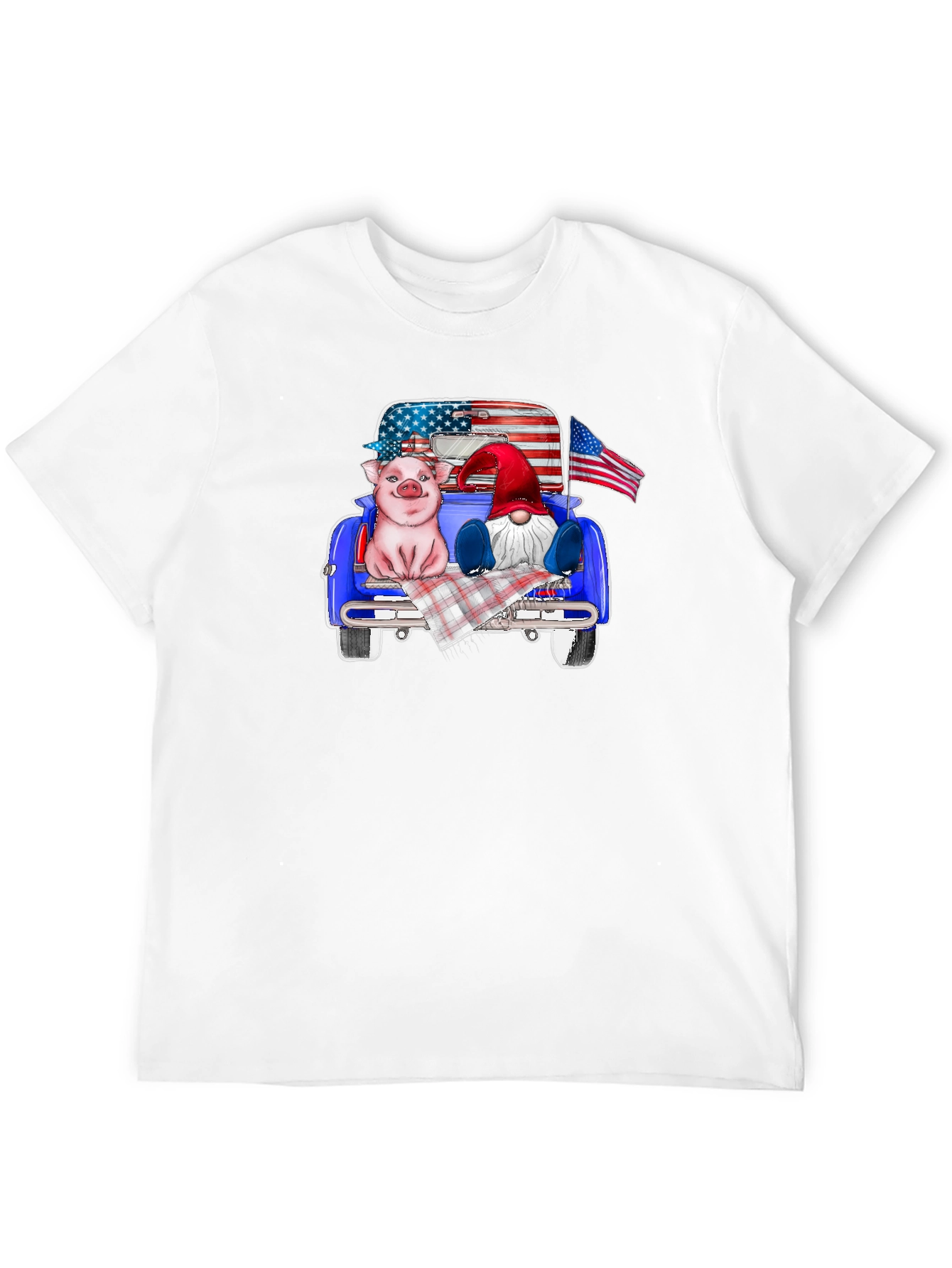 Patriotic Pig & Gnome Truck Ride T-Shirt