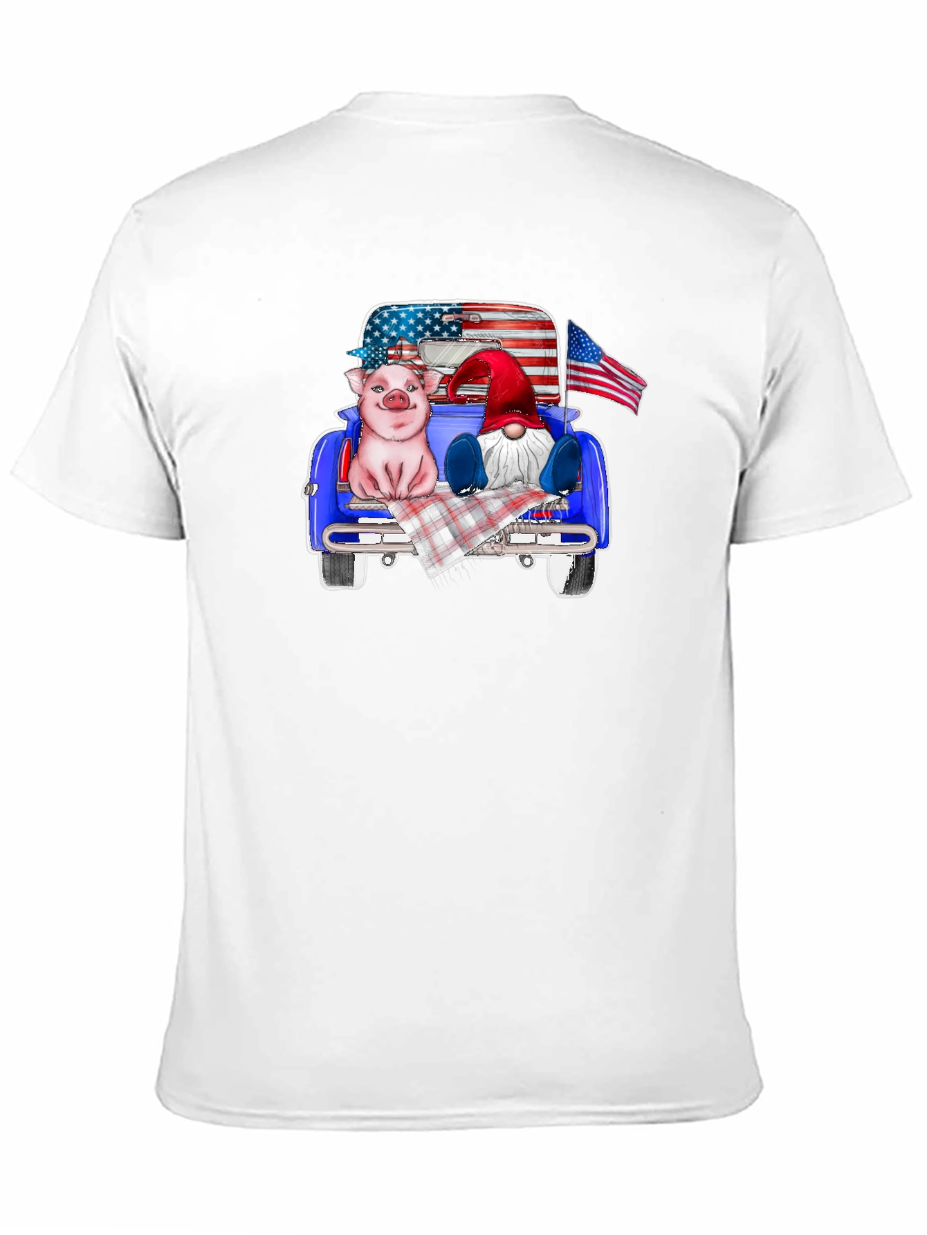 Patriotic Pig & Gnome Truck Ride T-Shirt