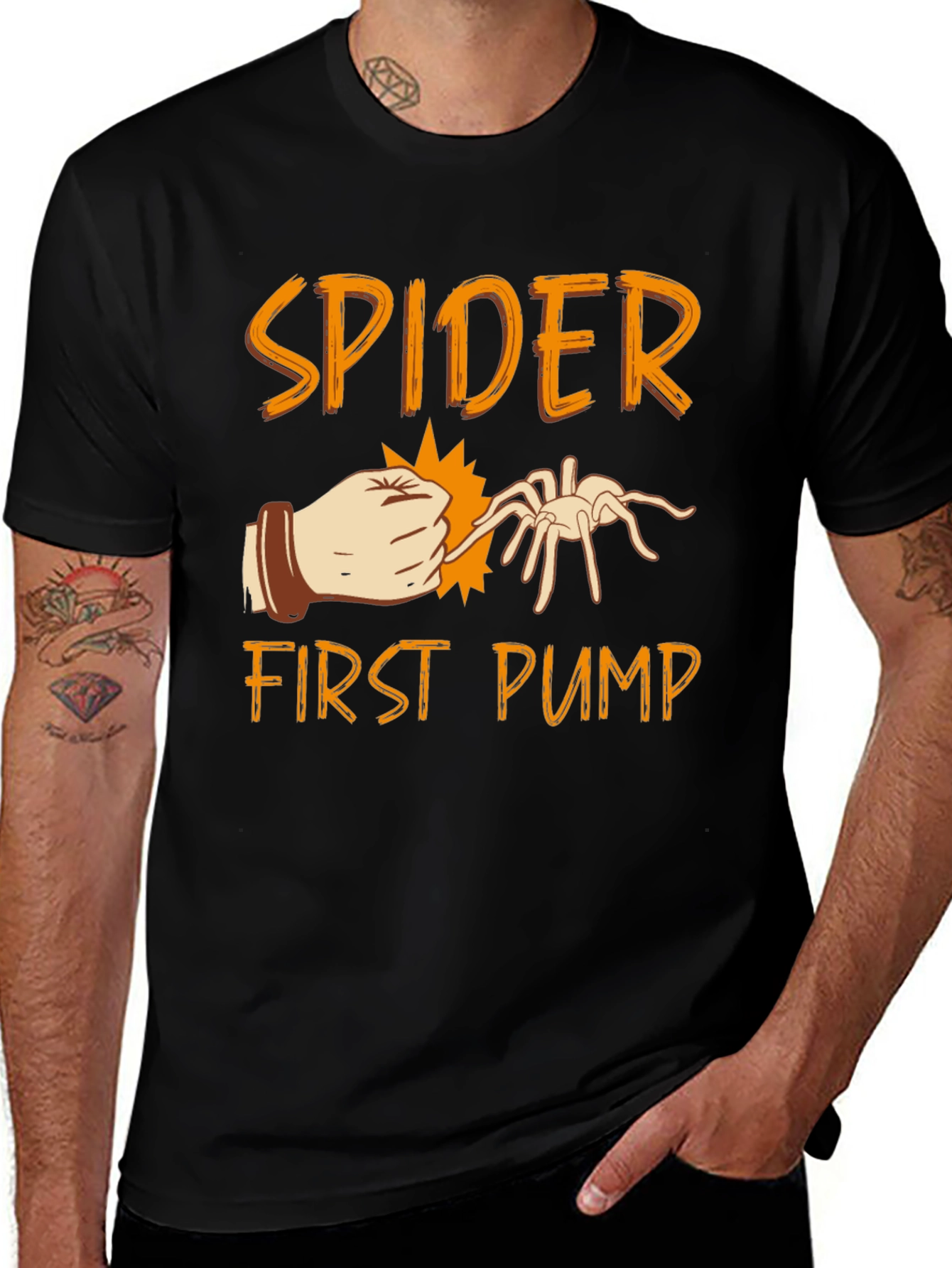 Spider First Pump Black Graphic T-Shirt
