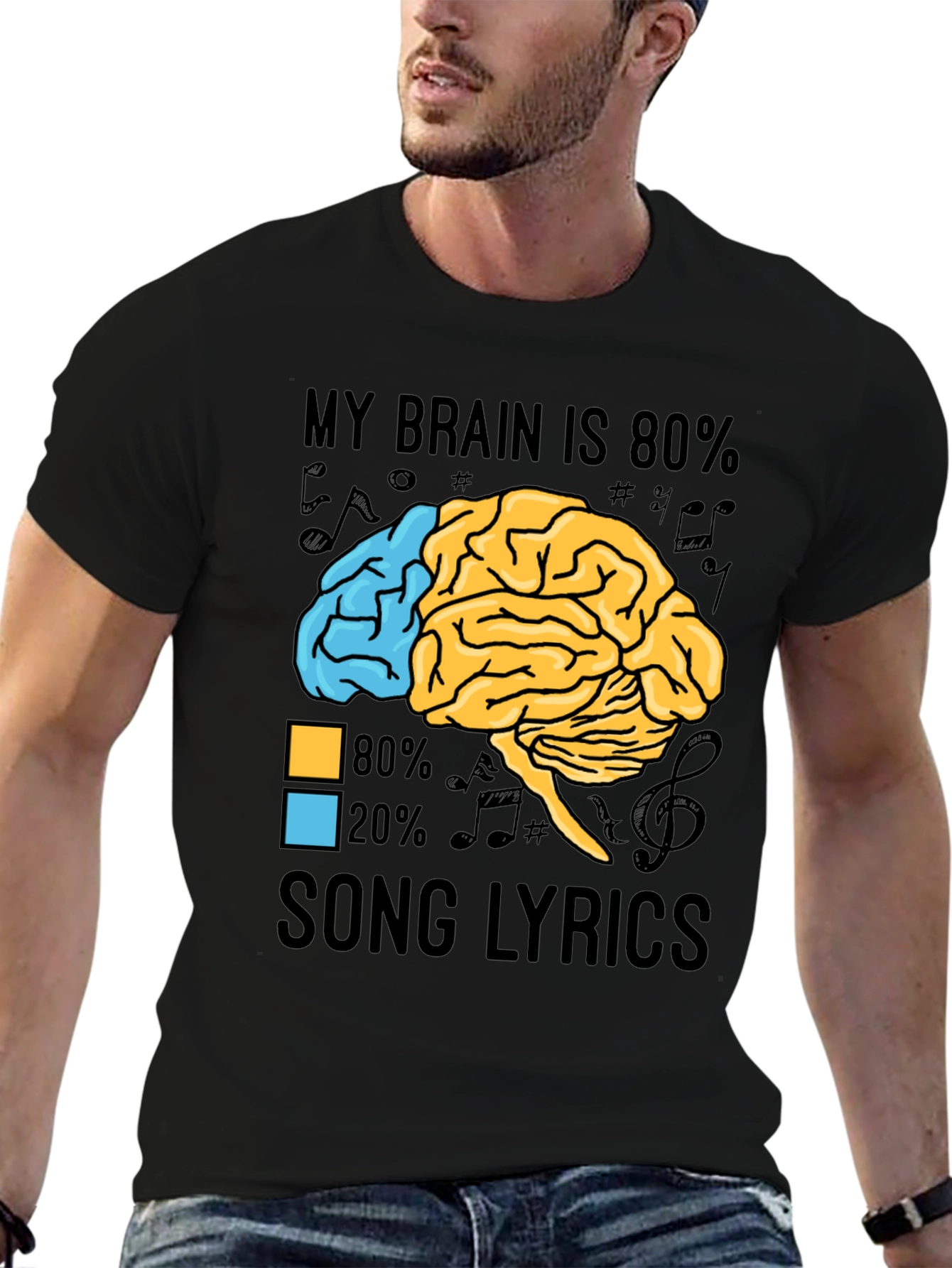 My Brain is 80% Song Lyrics Graphic T-Shirt