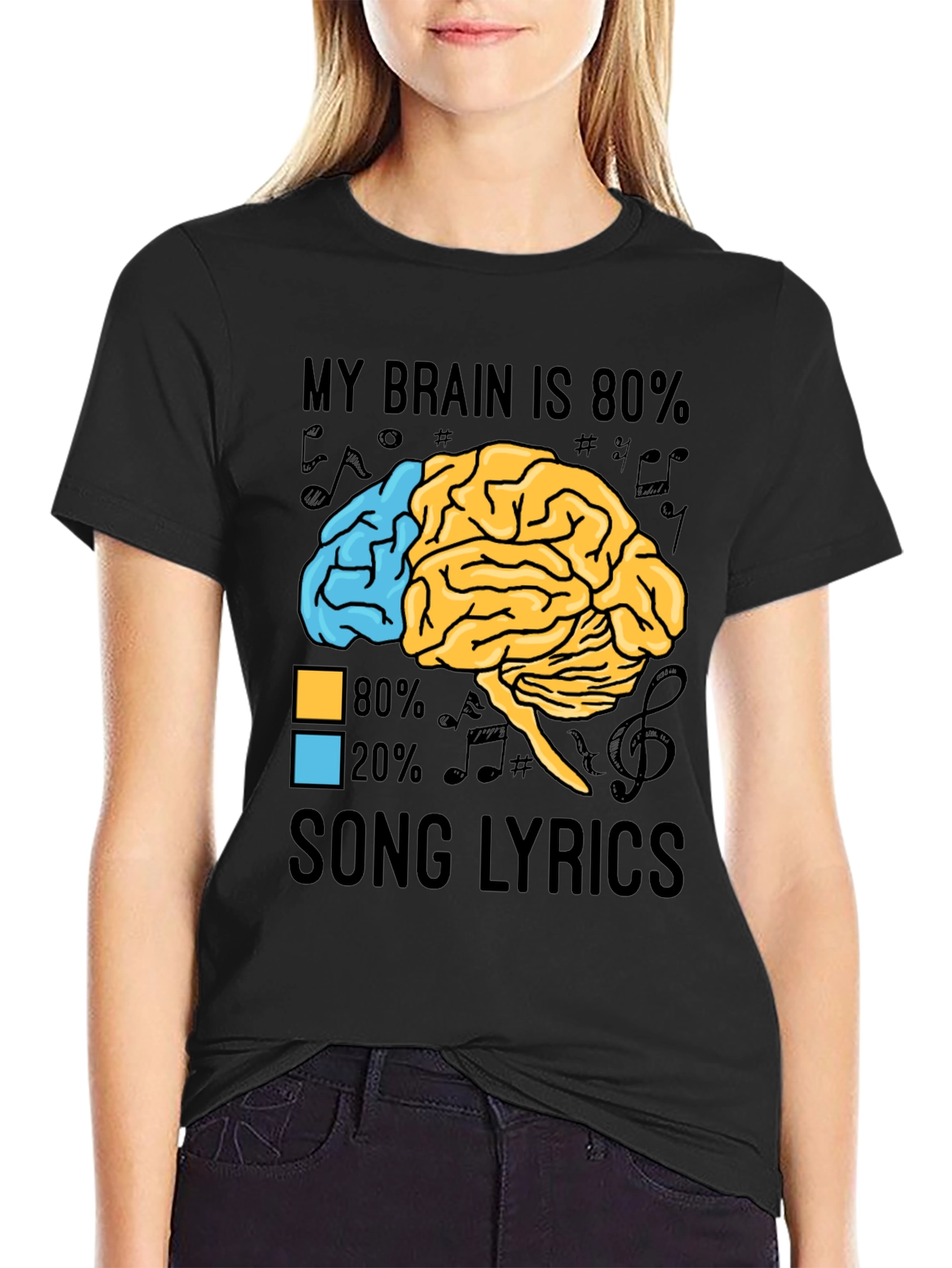 My Brain is 80% Song Lyrics Graphic T-Shirt