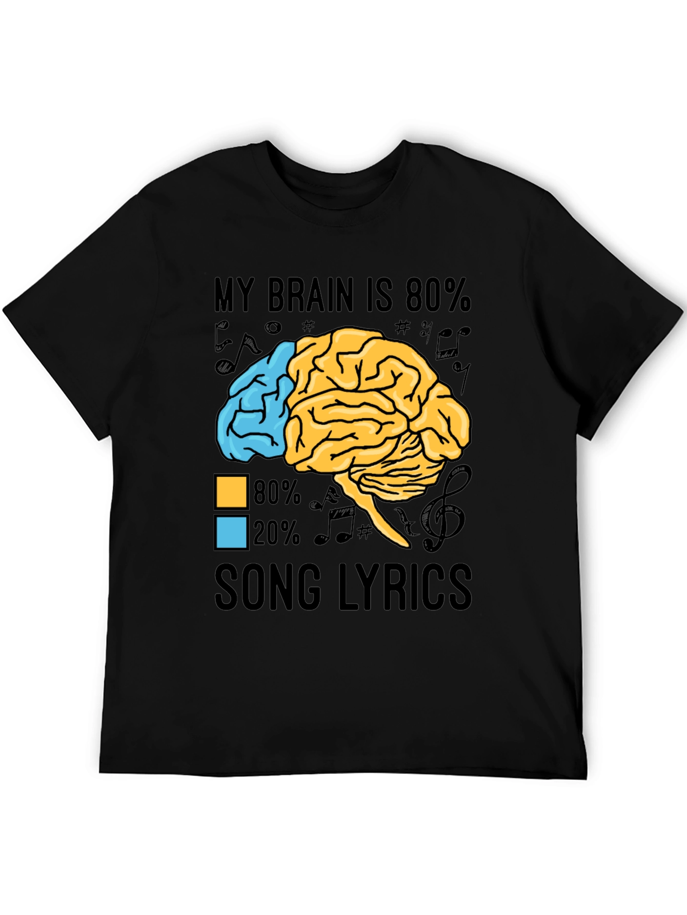 My Brain is 80% Song Lyrics Graphic T-Shirt
