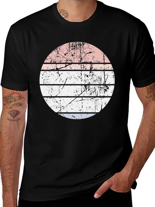 Retro Sunset Graphic Tee - Mens Black T-Shirt