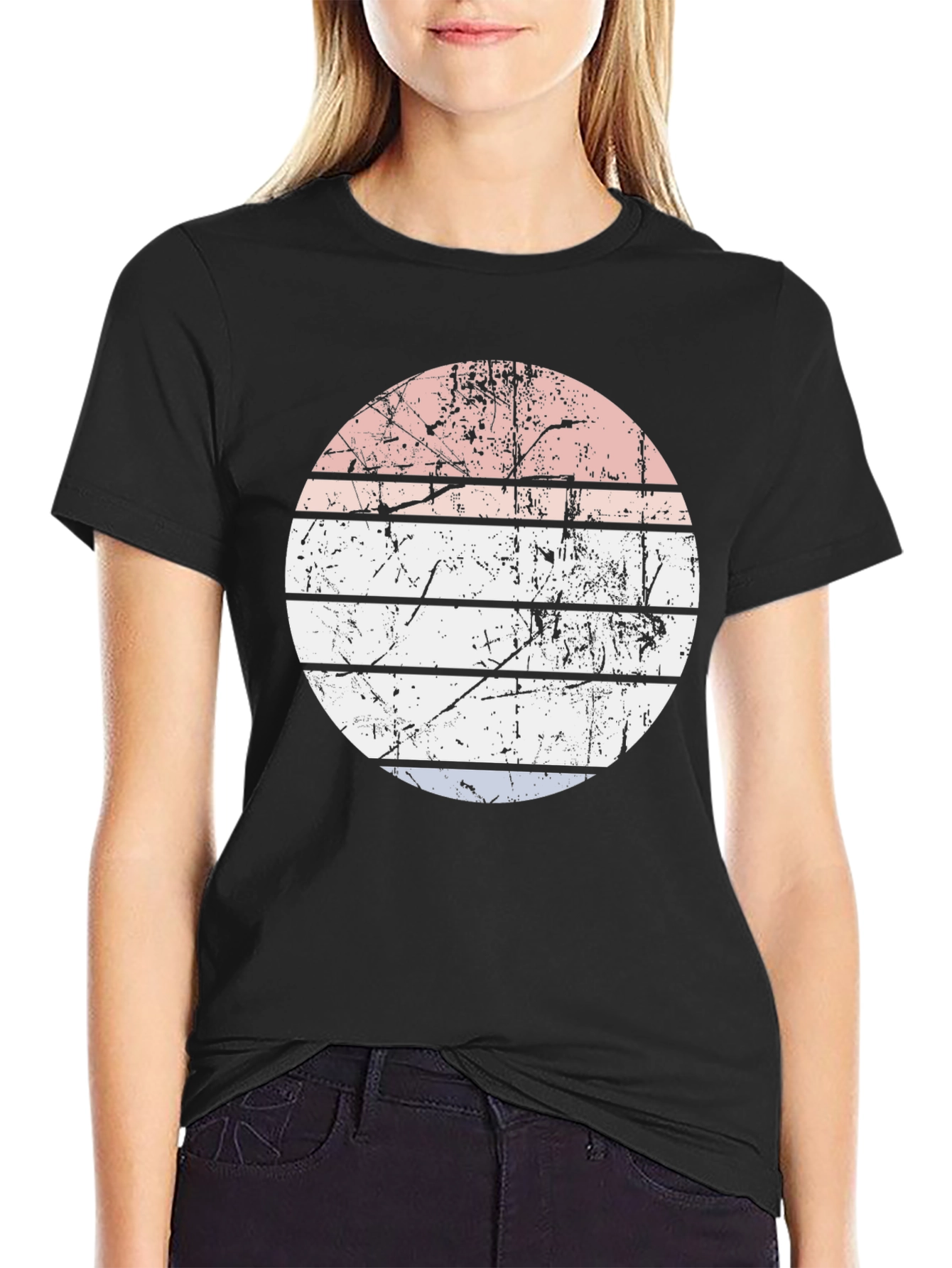 Retro Sunset Graphic Tee - Mens Black T-Shirt