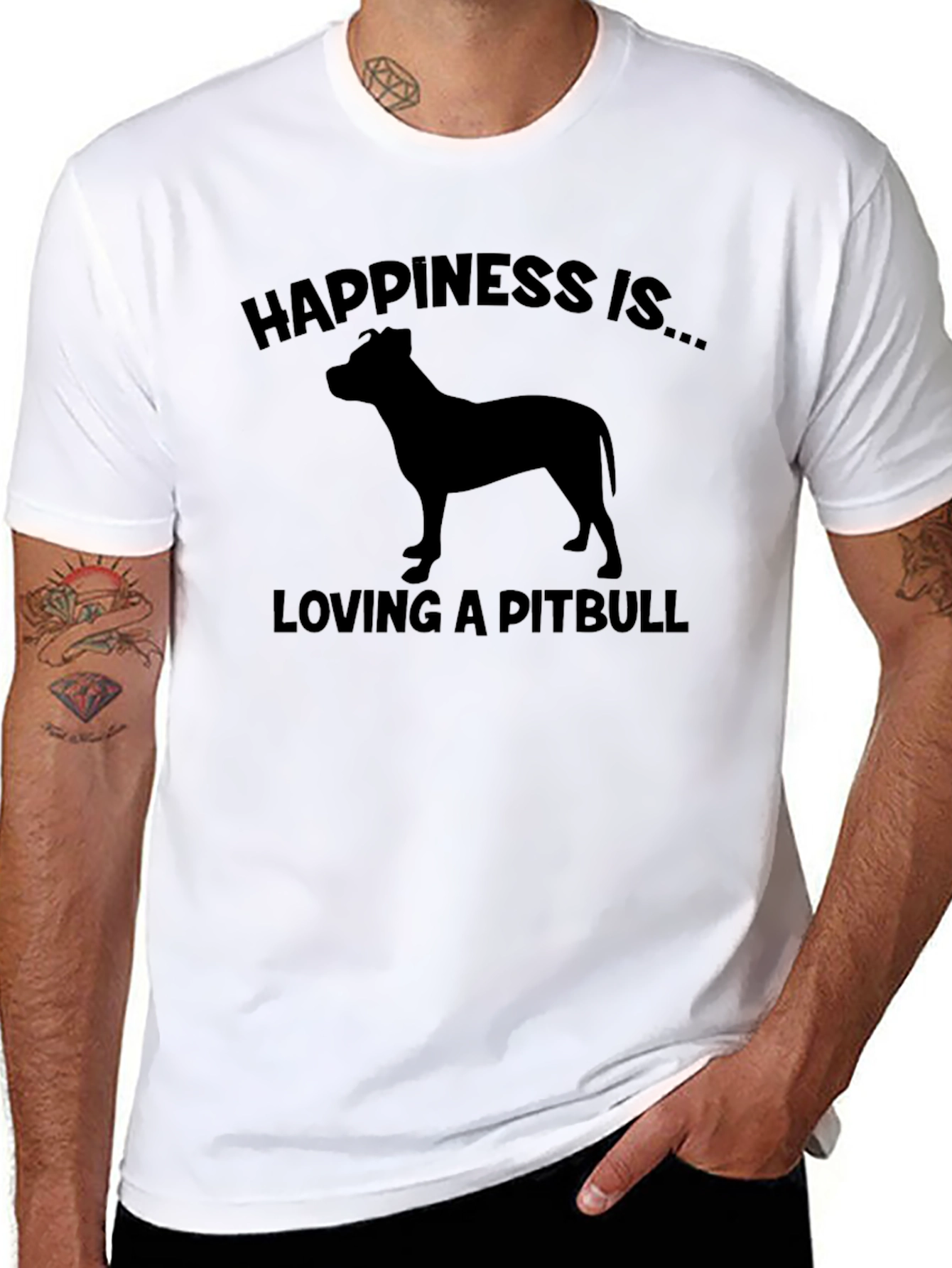 Happiness Pitbull Graphic T-Shirt