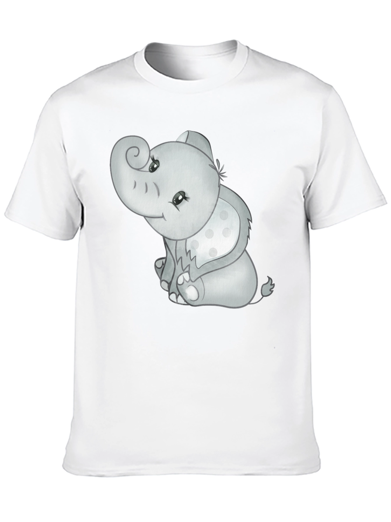 Cute Elephant Graphic Tee - Black Cotton Comfort