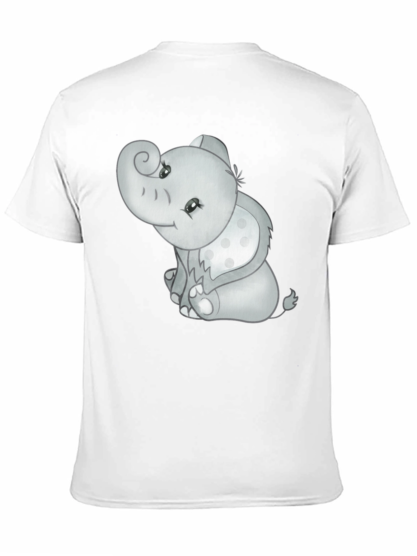 Cute Elephant Graphic Tee - Black Cotton Comfort