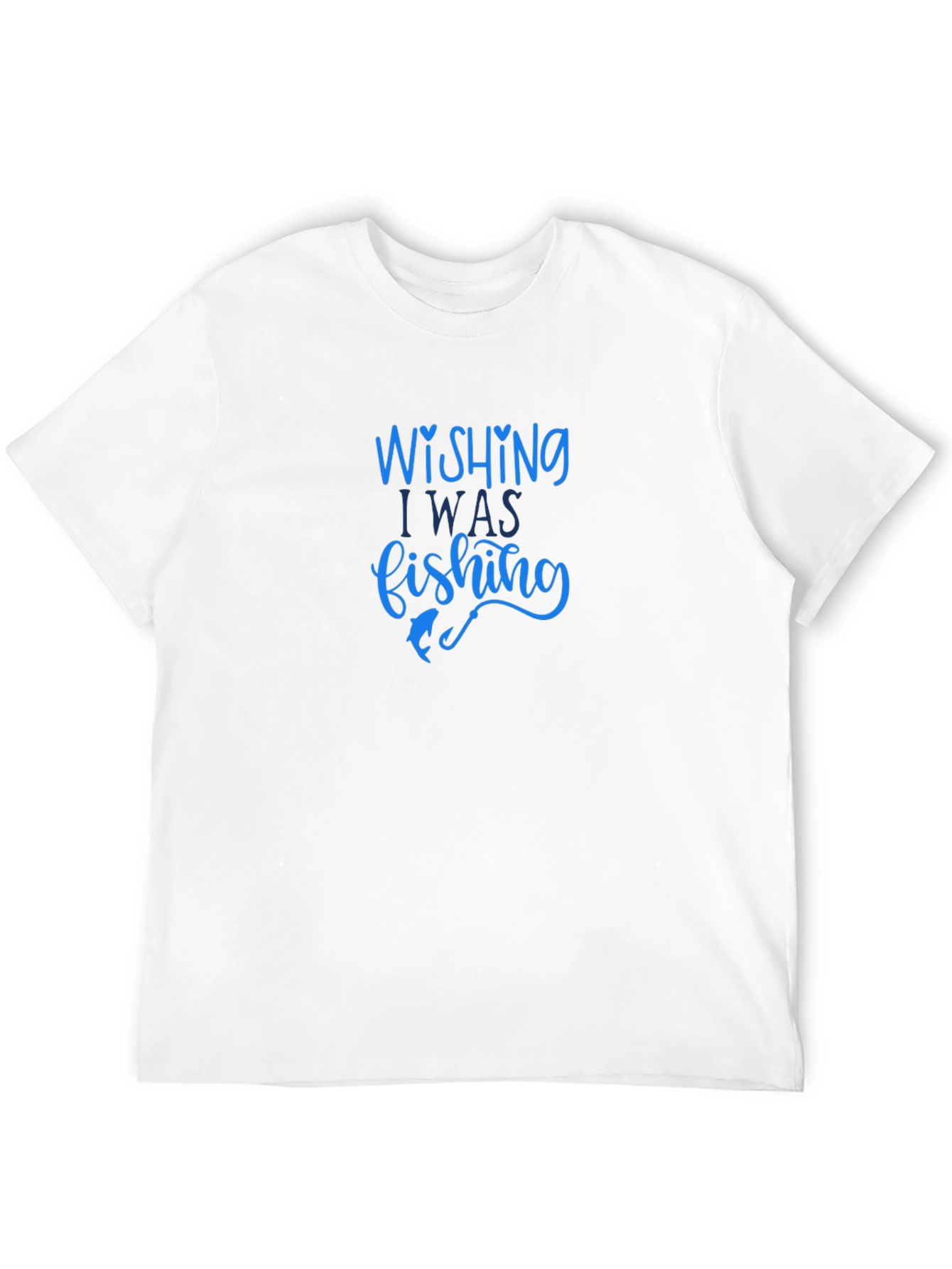 Wishing I Was Fishing T-Shirt - Black