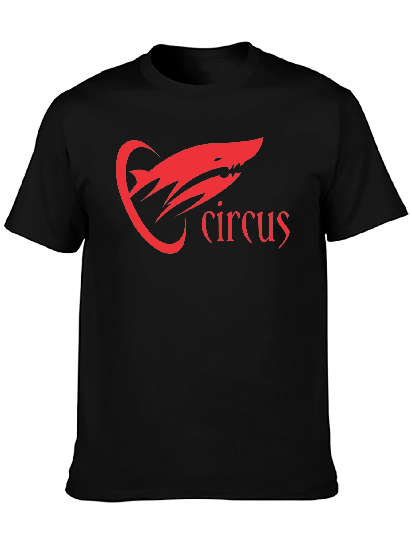 Circus Shark Graphic Tee - Black Cotton T-Shirt