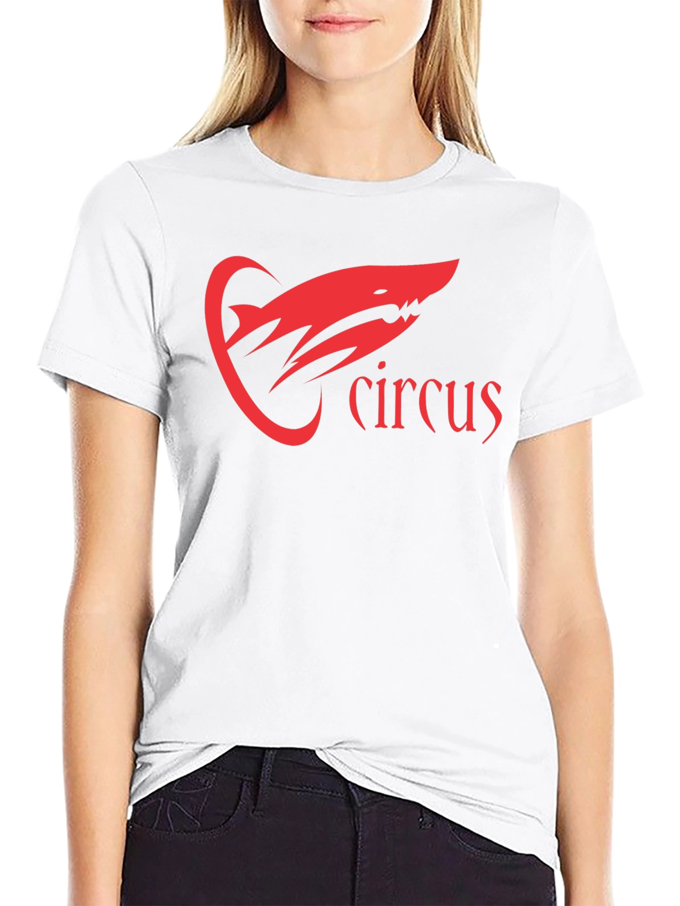 Circus Shark Graphic Tee - Black Cotton T-Shirt