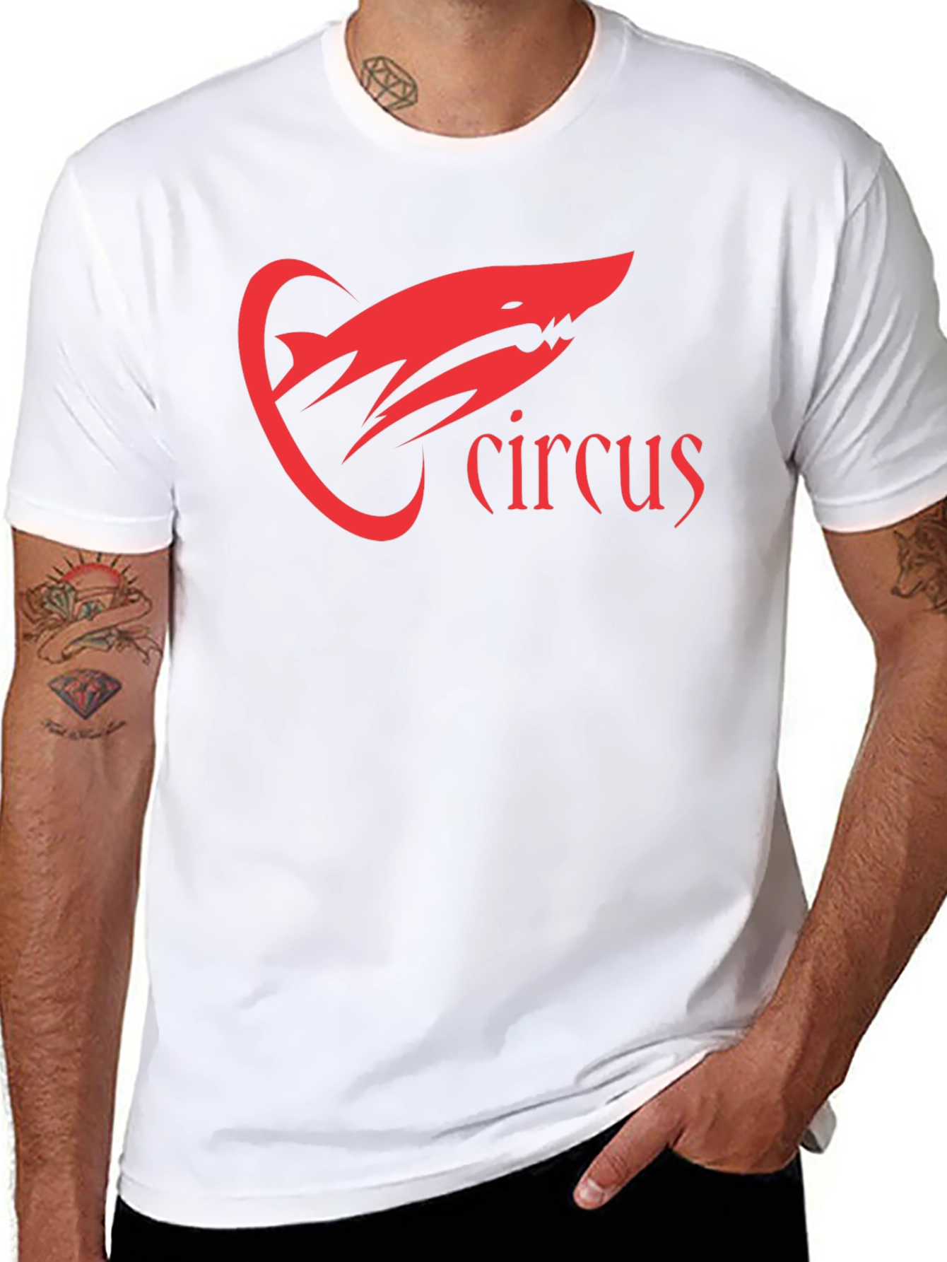 Circus Shark Graphic Tee - Black Cotton T-Shirt
