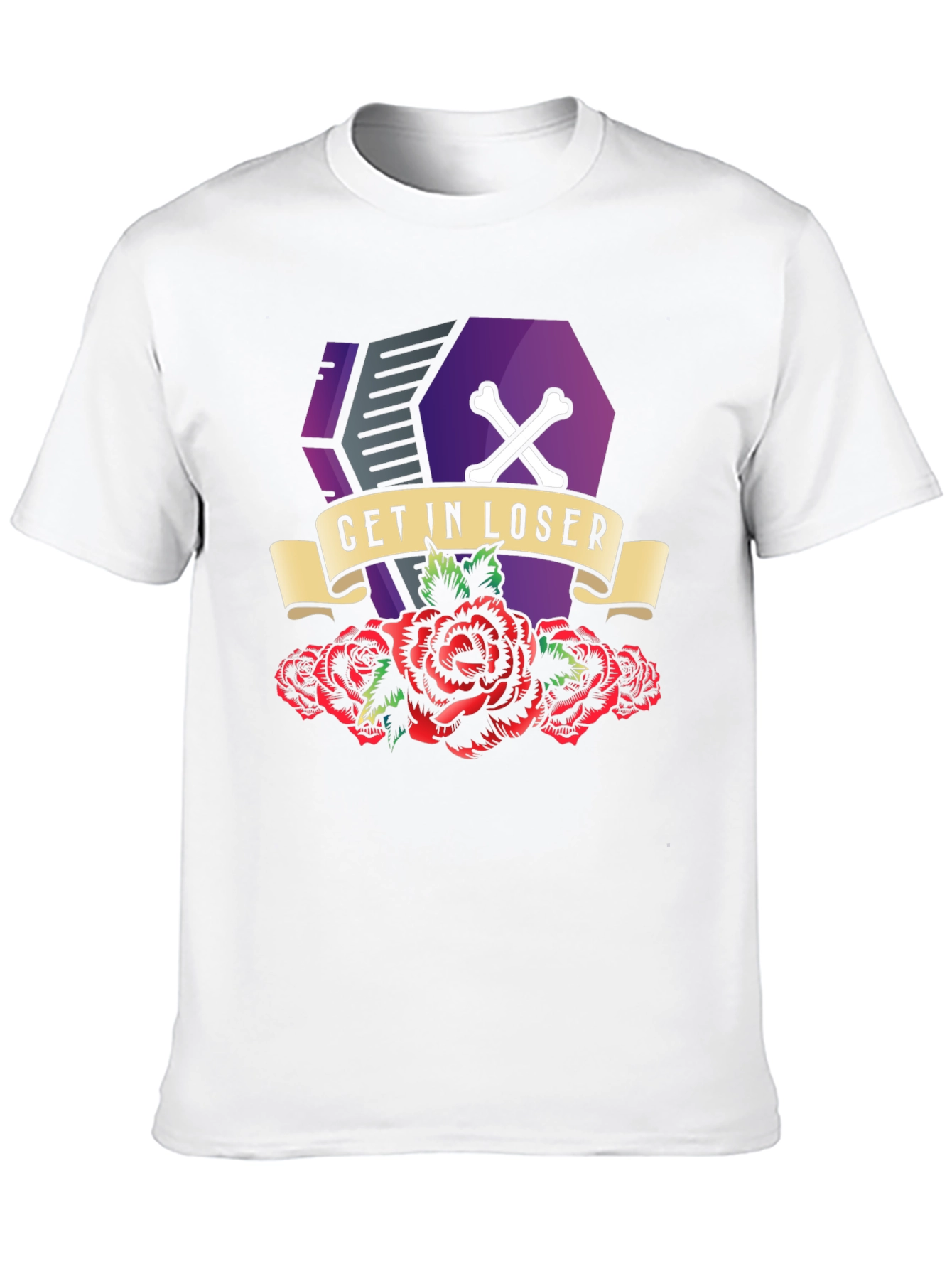 Get In Loser Coffin Roses T-Shirt