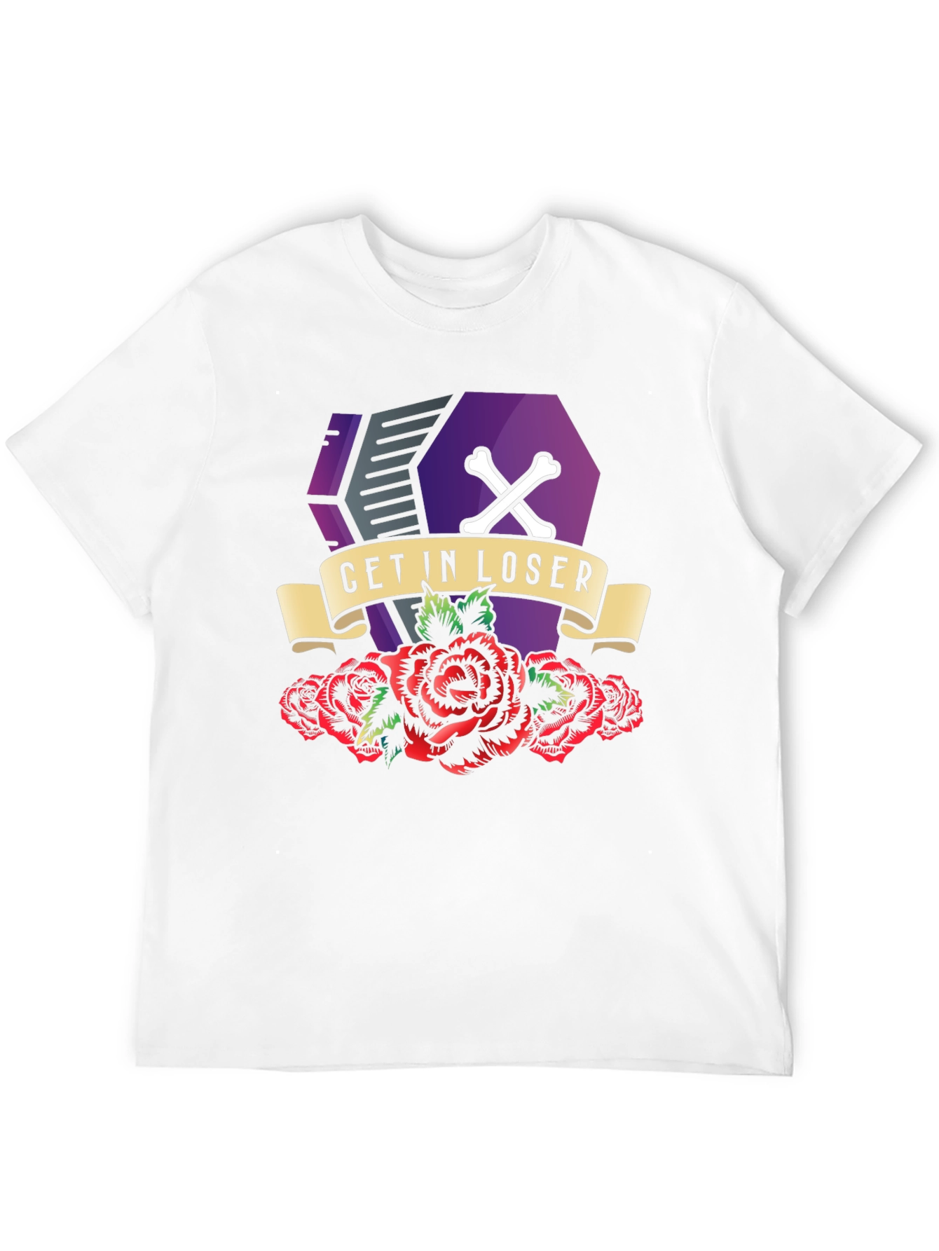 Get In Loser Coffin Roses T-Shirt