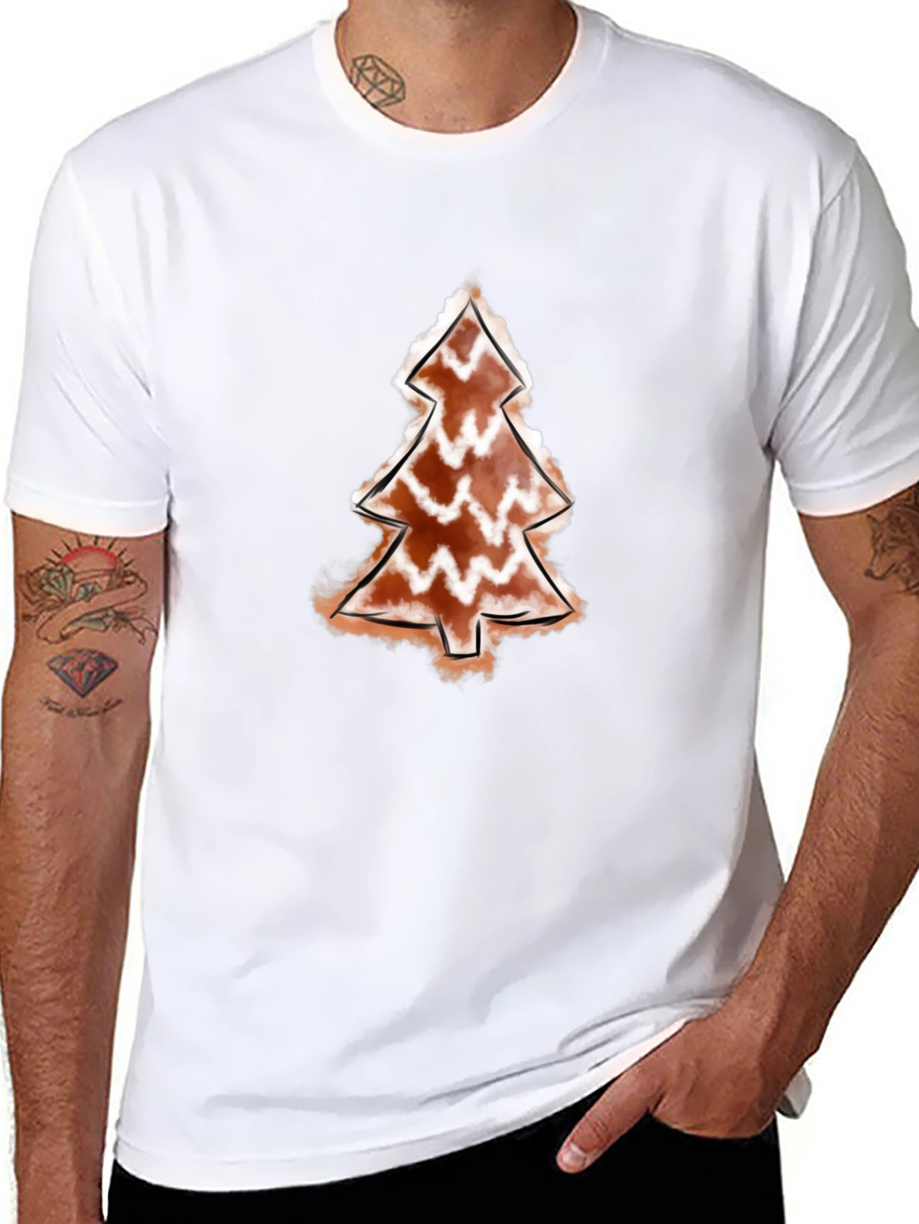 Christmas Tree Graphic Black Tee