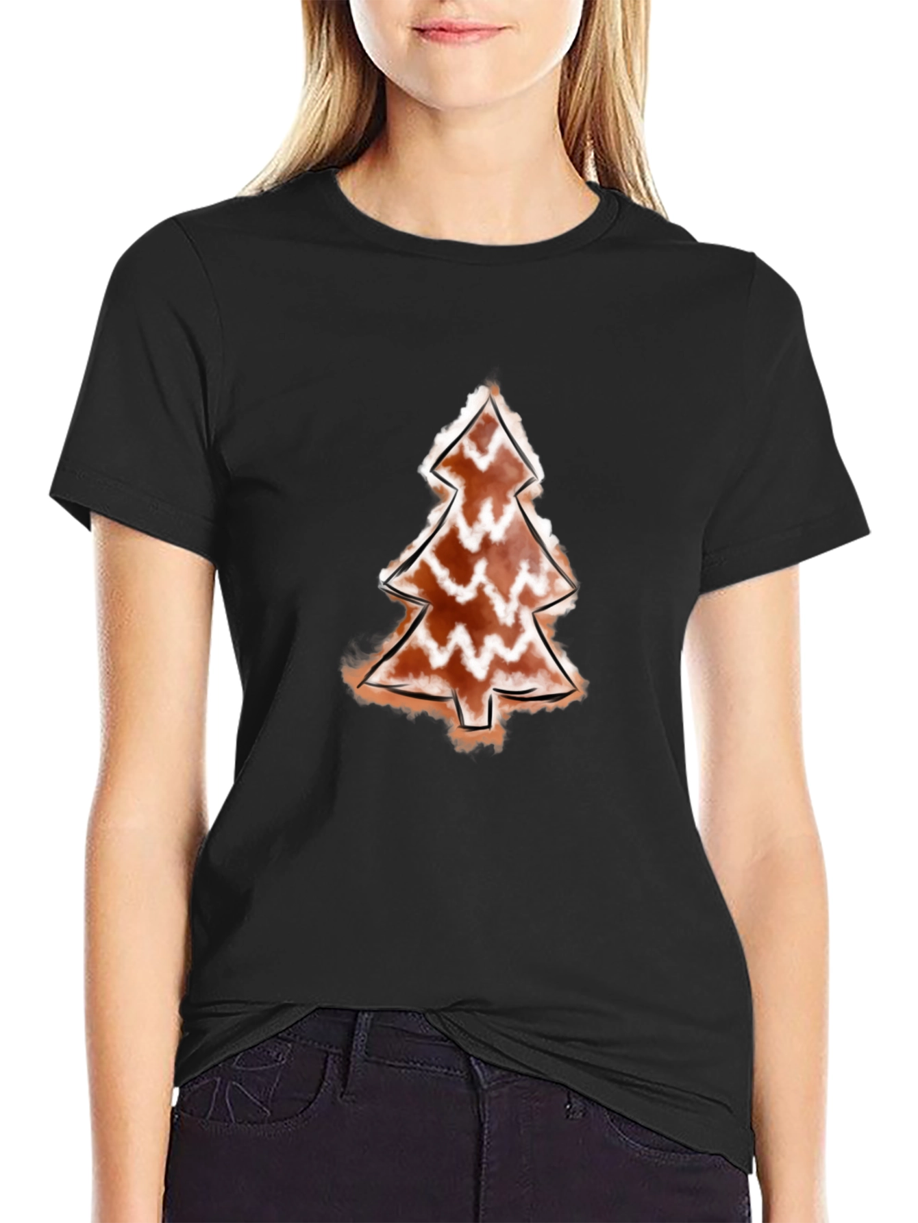 Christmas Tree Graphic Black Tee