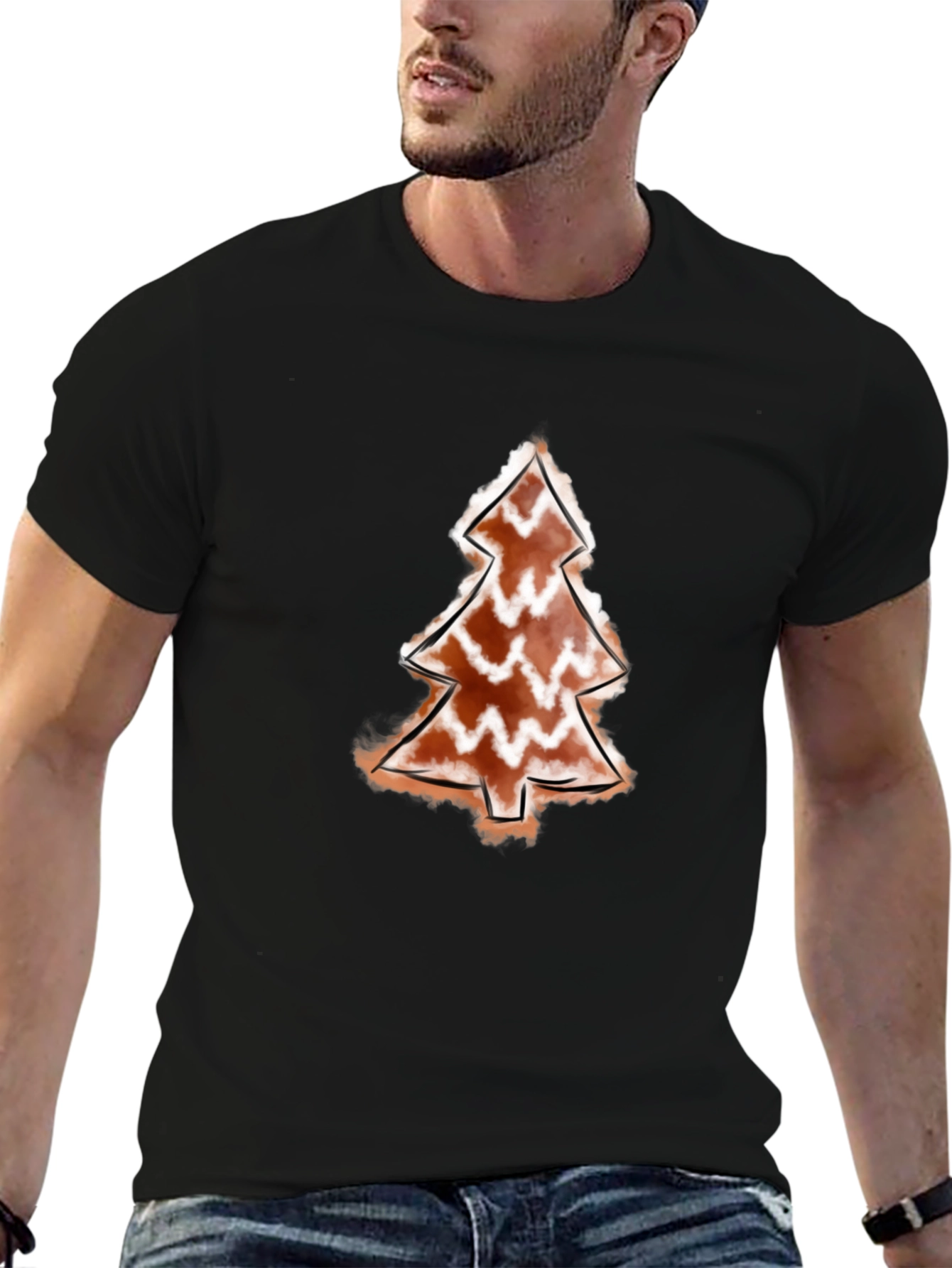 Christmas Tree Graphic Black Tee