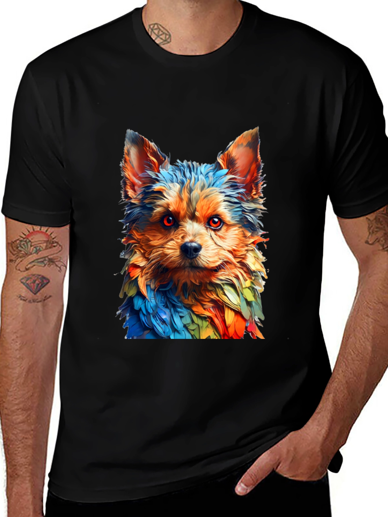 Rainbow Yorkie Dog Graphic Tee