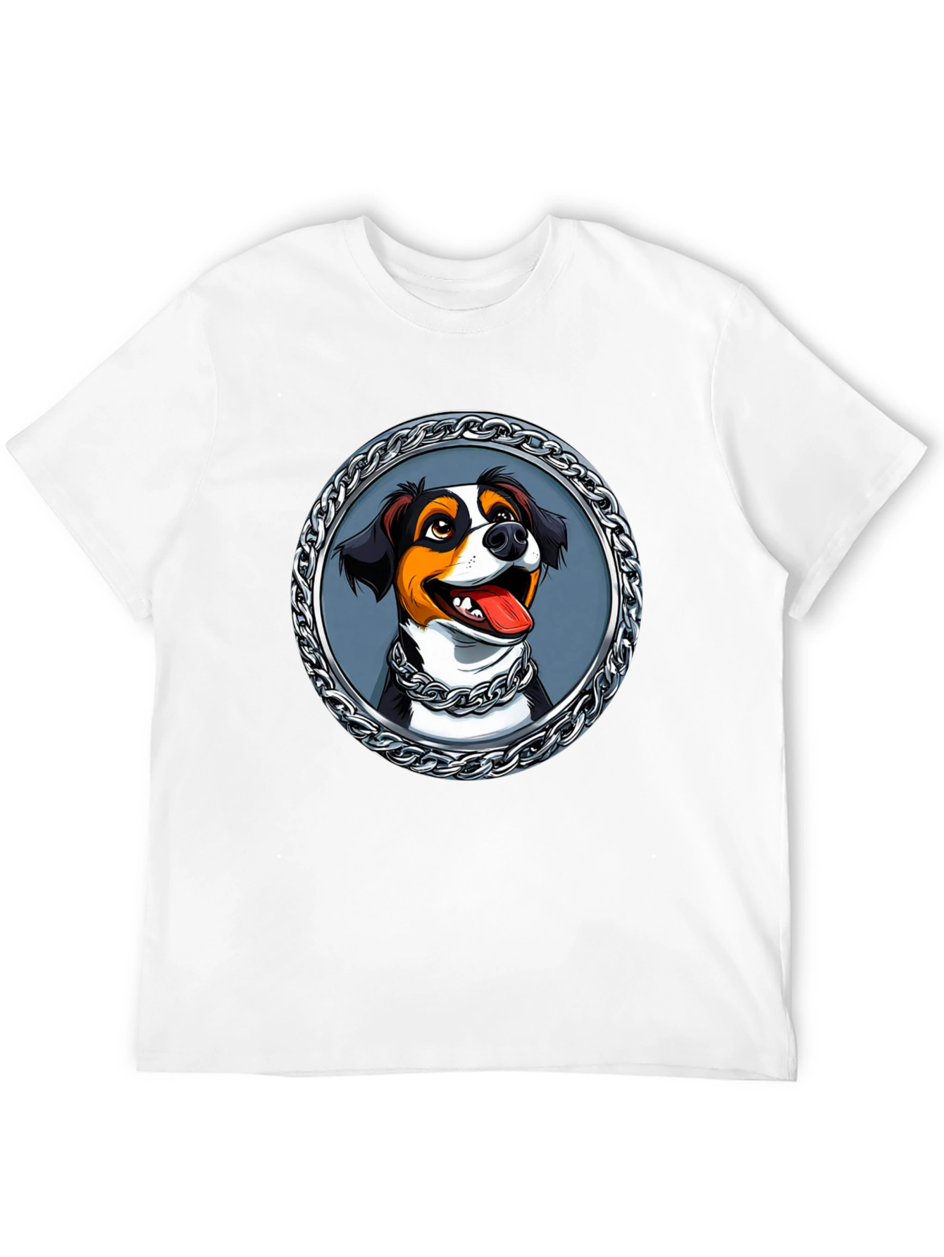 Dog Portrait T-Shirt - Chain Frame Design