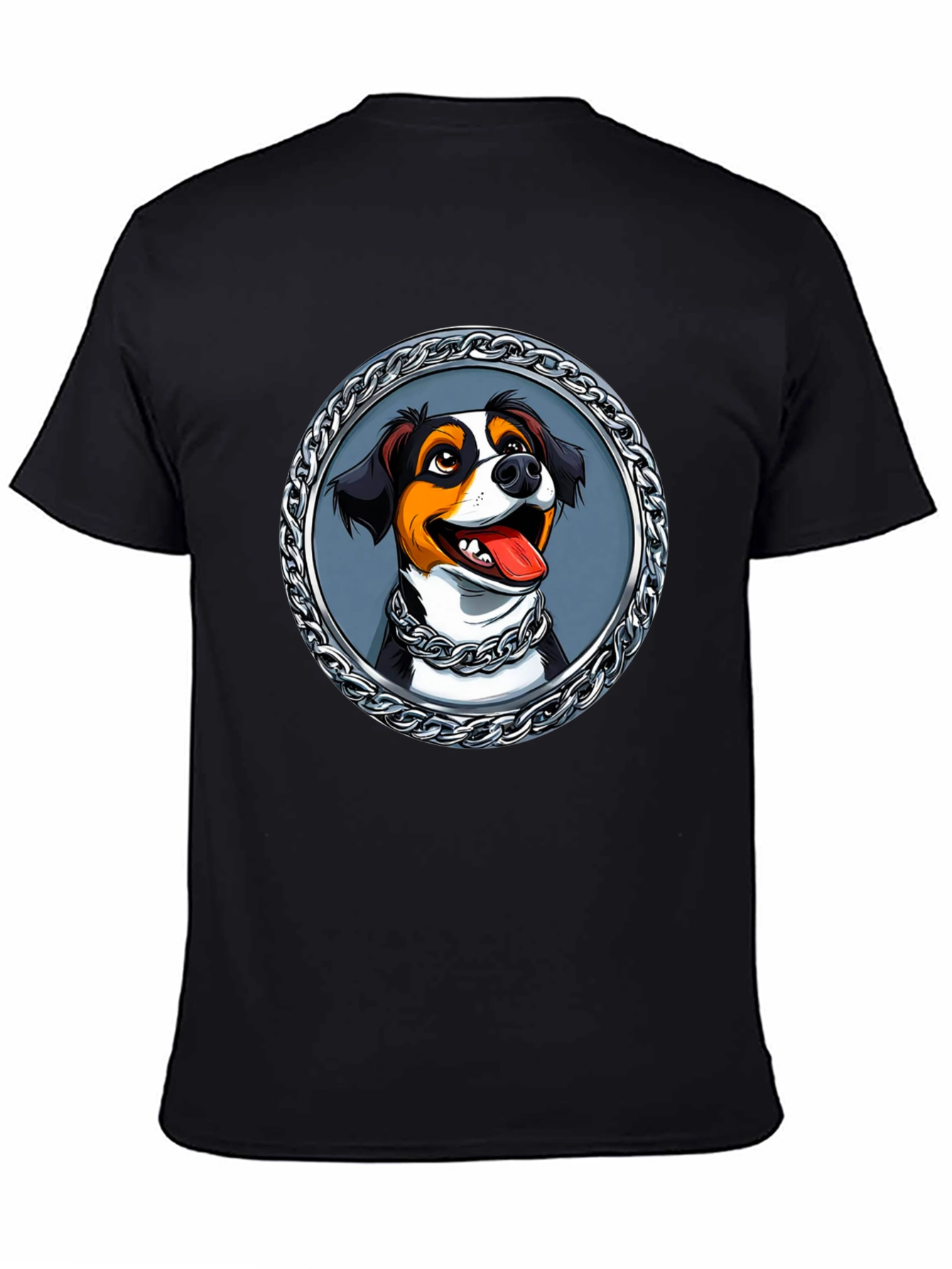 Dog Portrait T-Shirt - Chain Frame Design