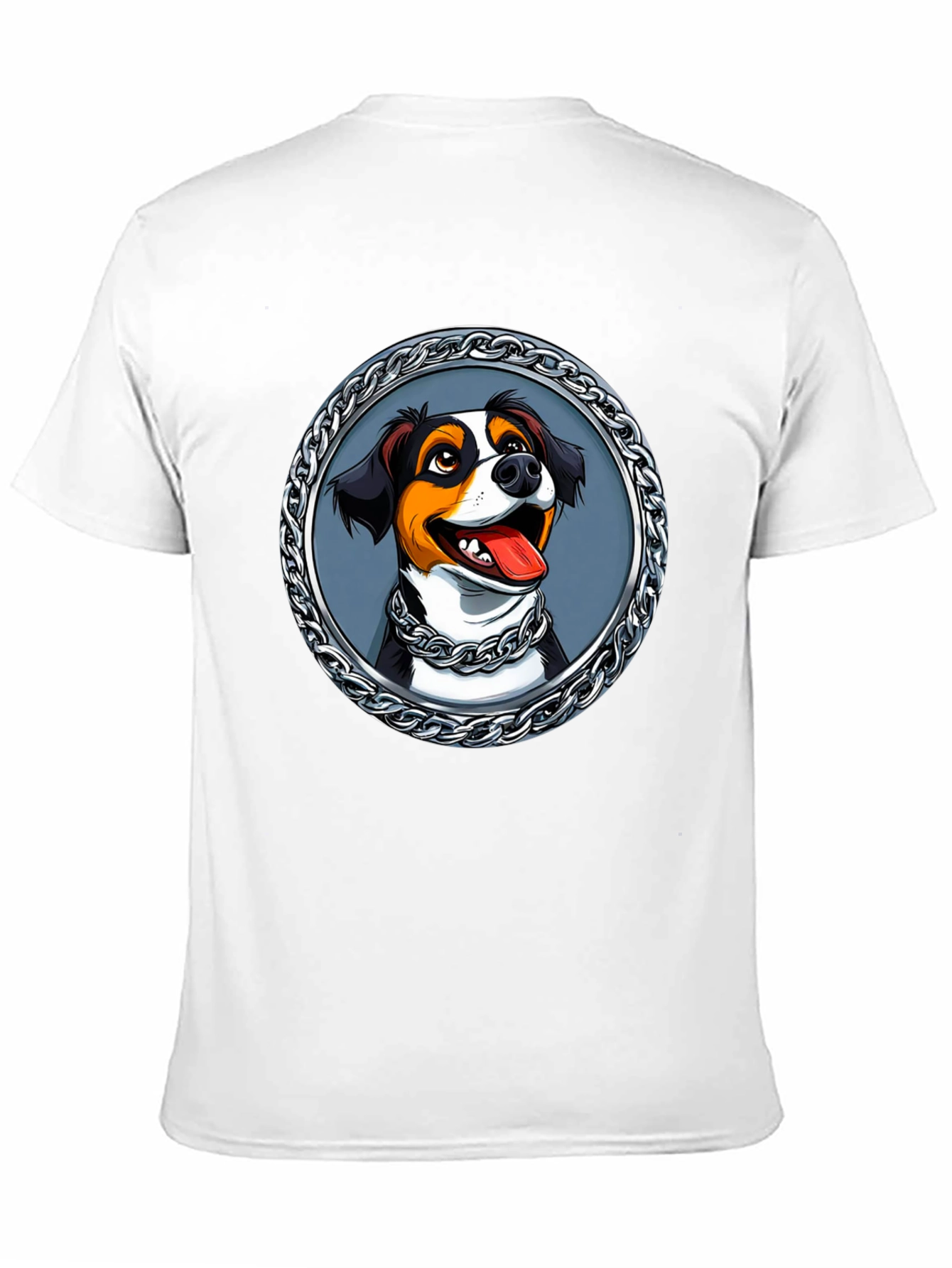 Dog Portrait T-Shirt - Chain Frame Design