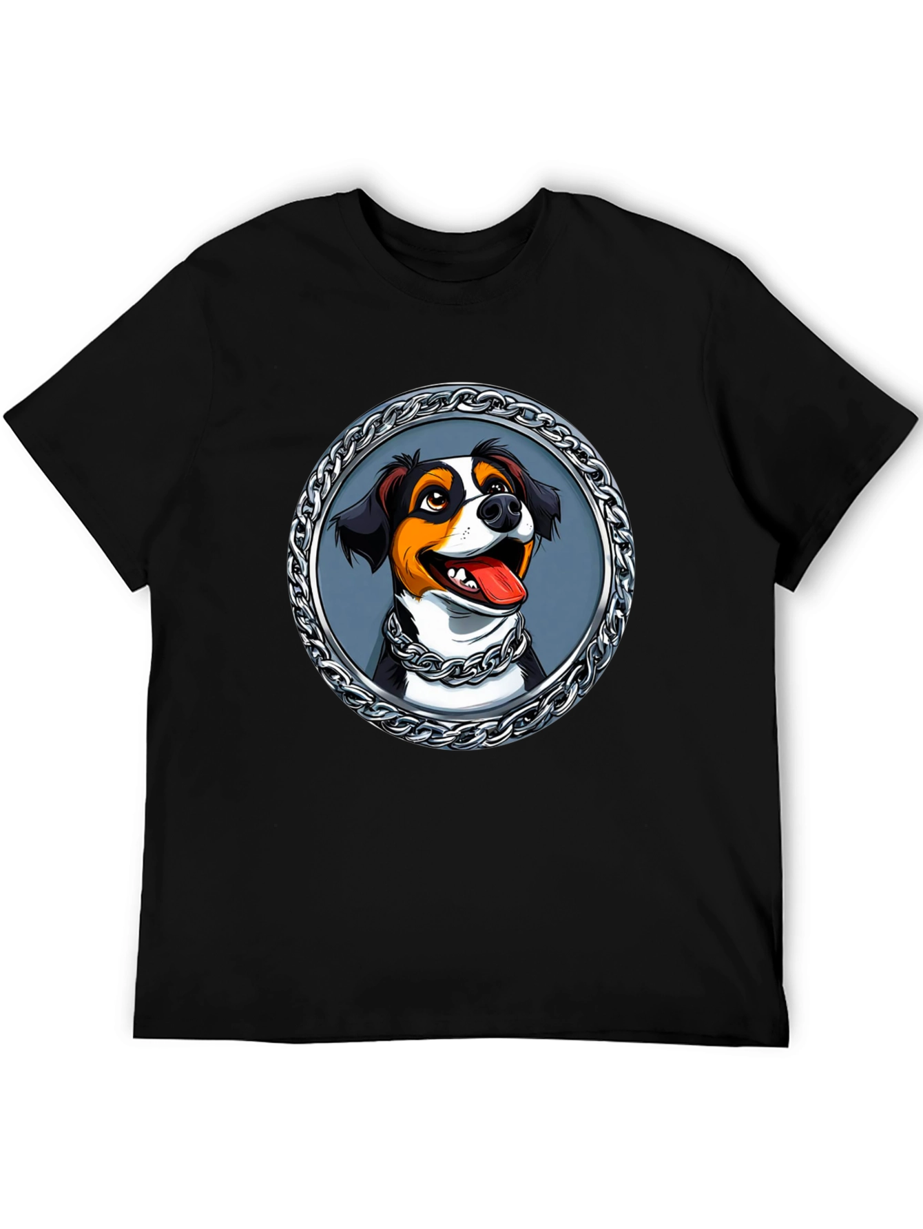Dog Portrait T-Shirt - Chain Frame Design