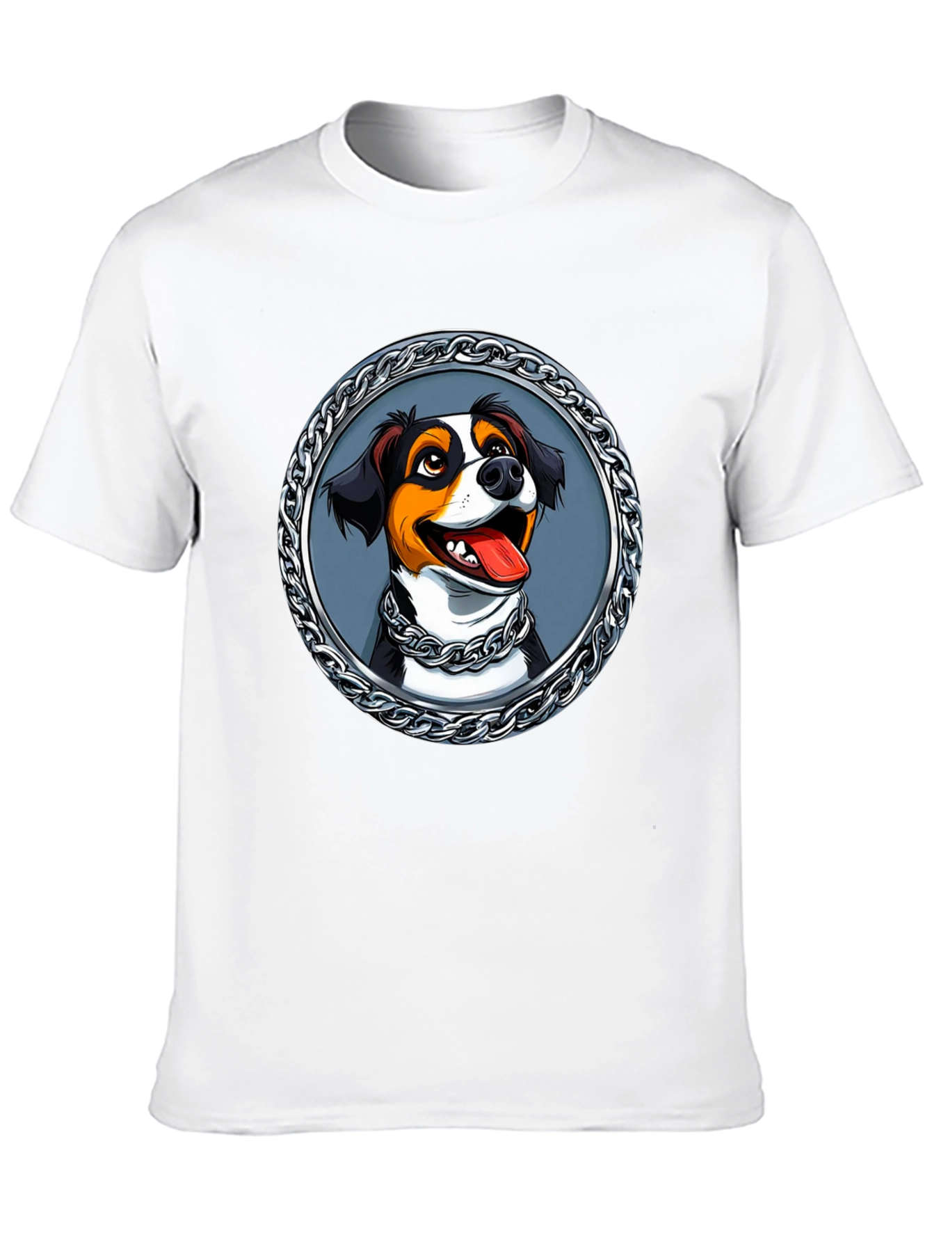 Dog Portrait T-Shirt - Chain Frame Design