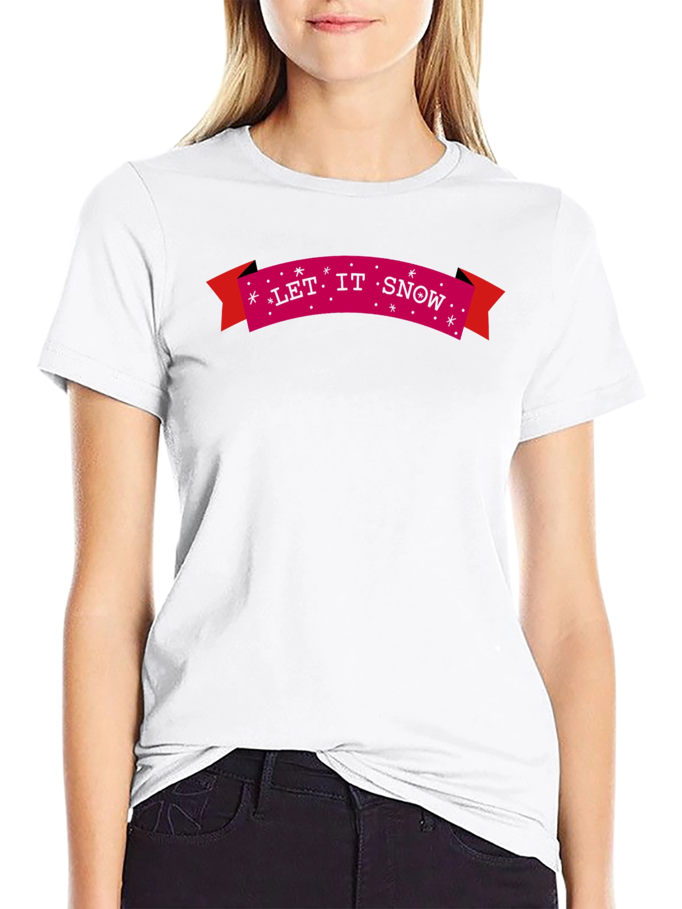 Let It Snow Holiday Tee - Black