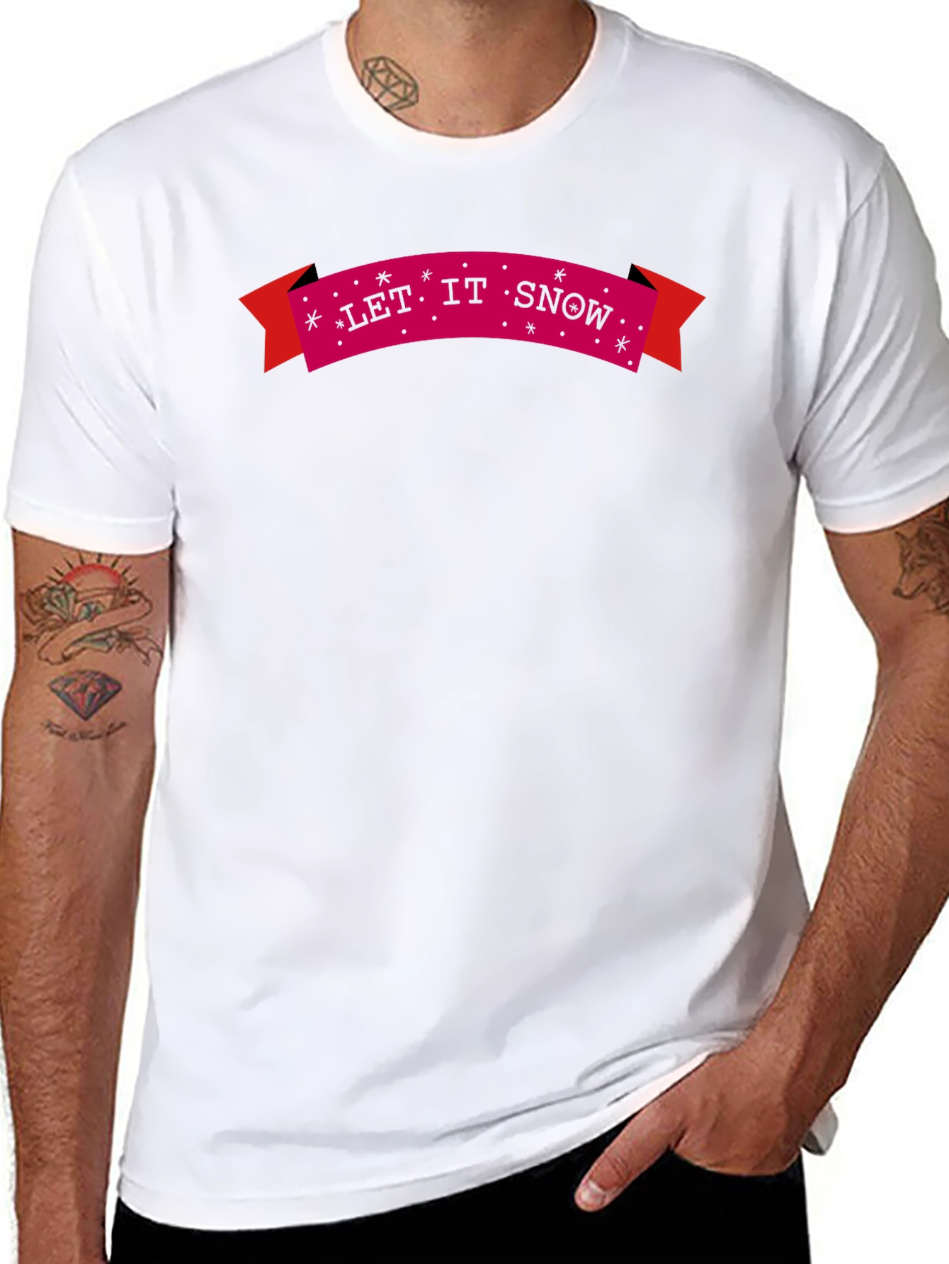 Let It Snow Holiday Tee - Black