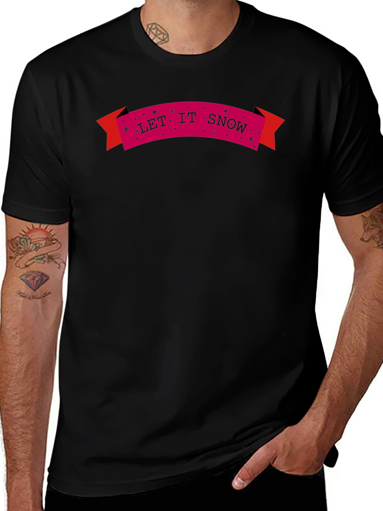 Let It Snow Holiday Tee - Black