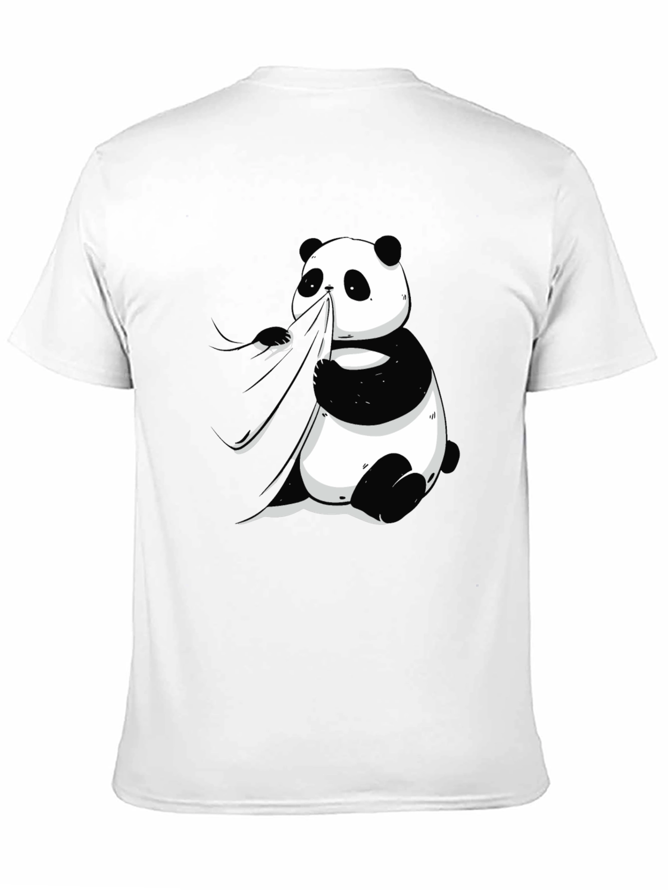 Panda Eating Bamboo Graphic Tee - Mens Black T-Shirt