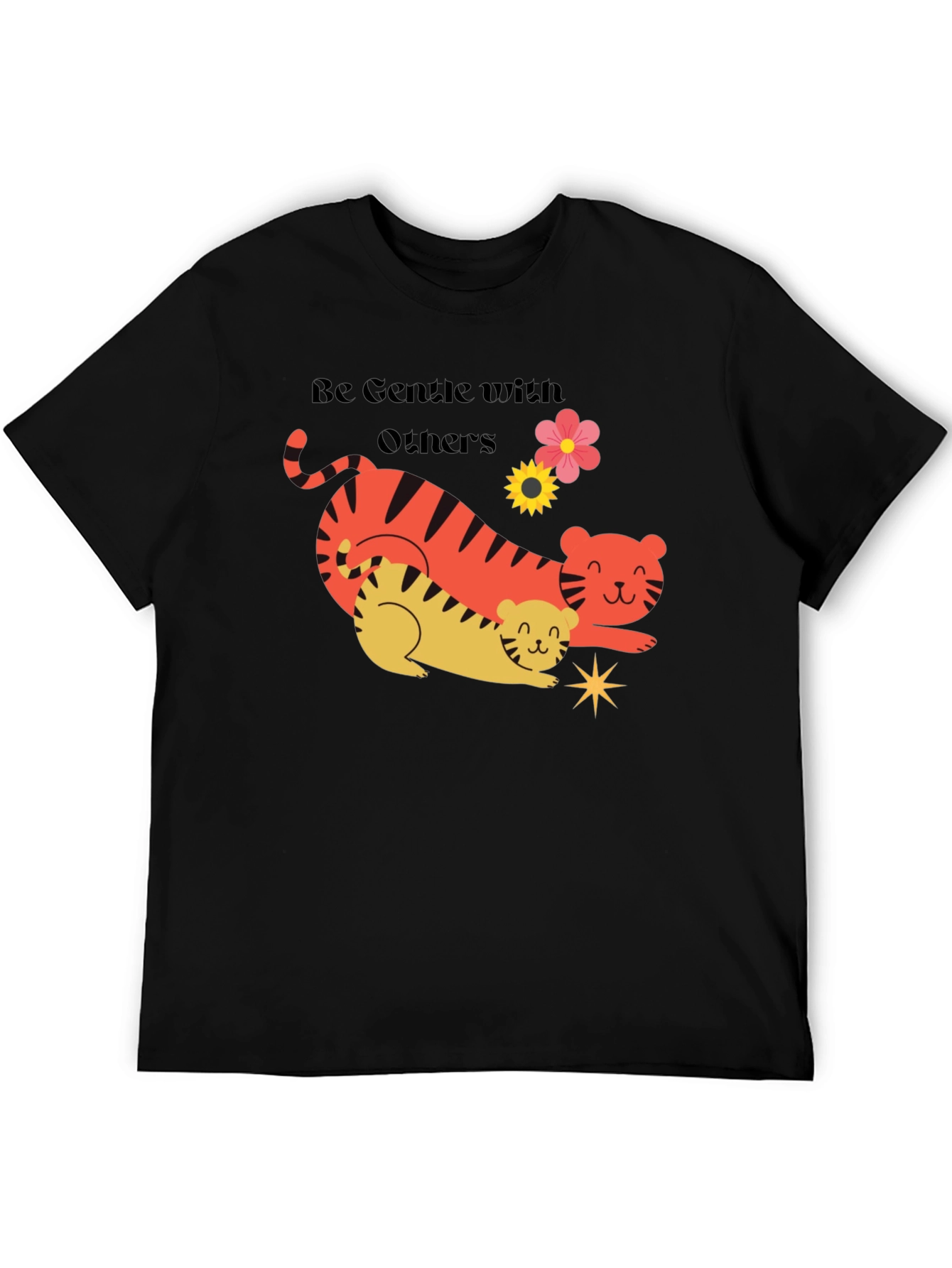 Gentle Tigers Graphic Tee - Soft Black Shirt