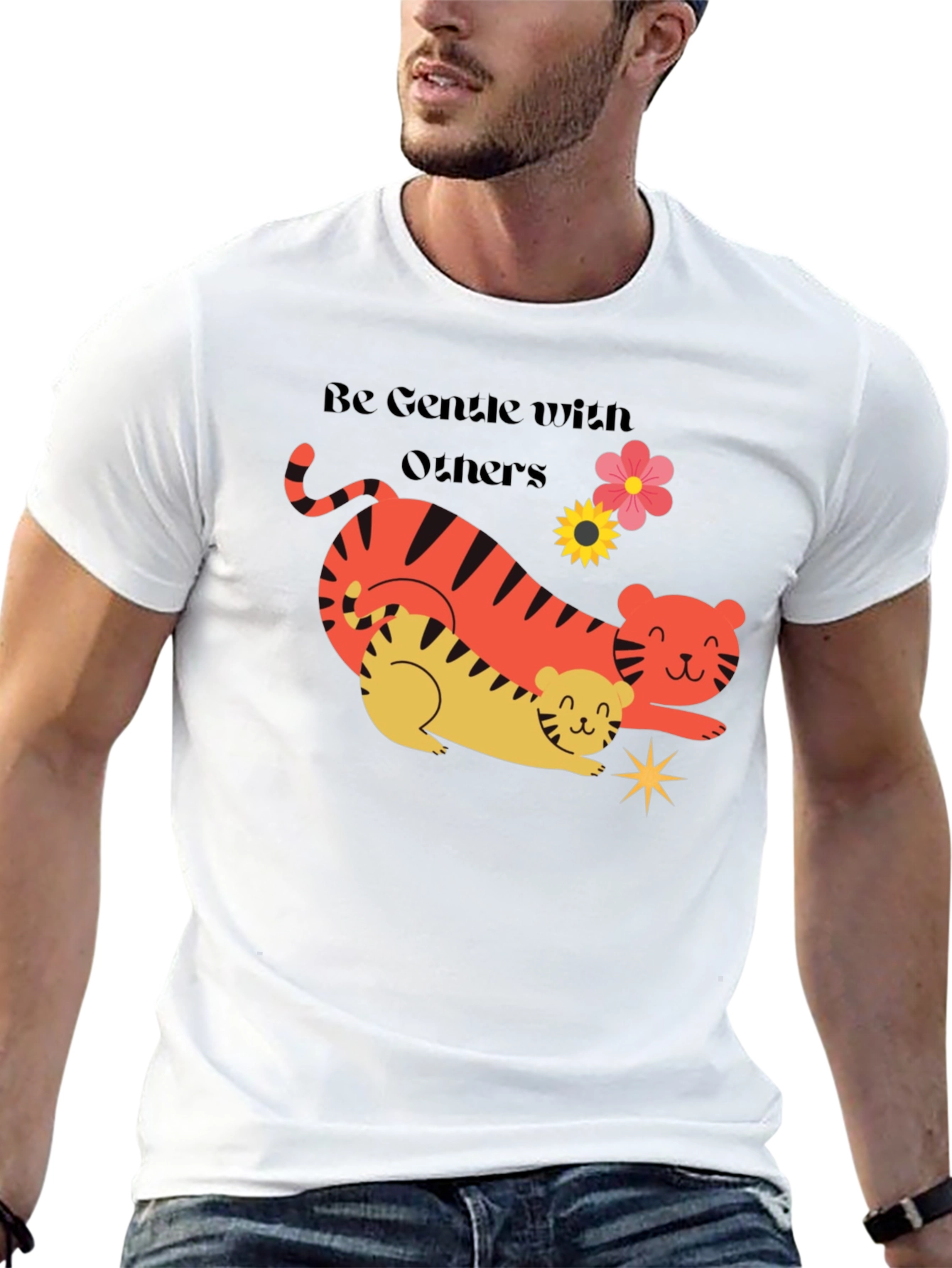 Gentle Tigers Graphic Tee - Soft Black Shirt