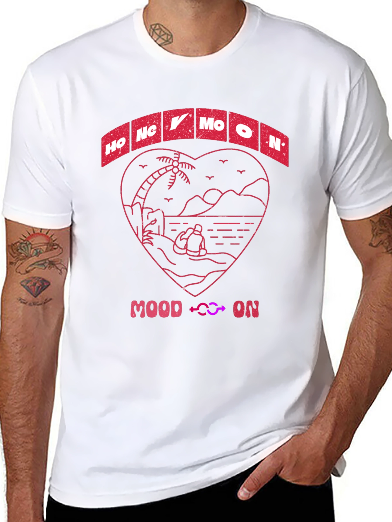 Honeymoon Mood On T-Shirt - Beach Love