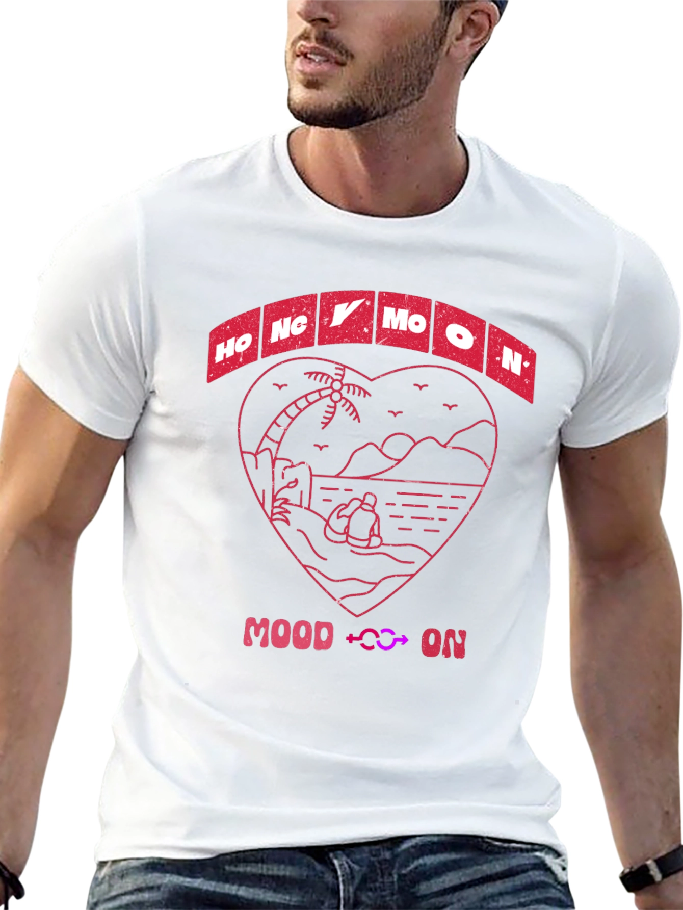 Honeymoon Mood On T-Shirt - Beach Love