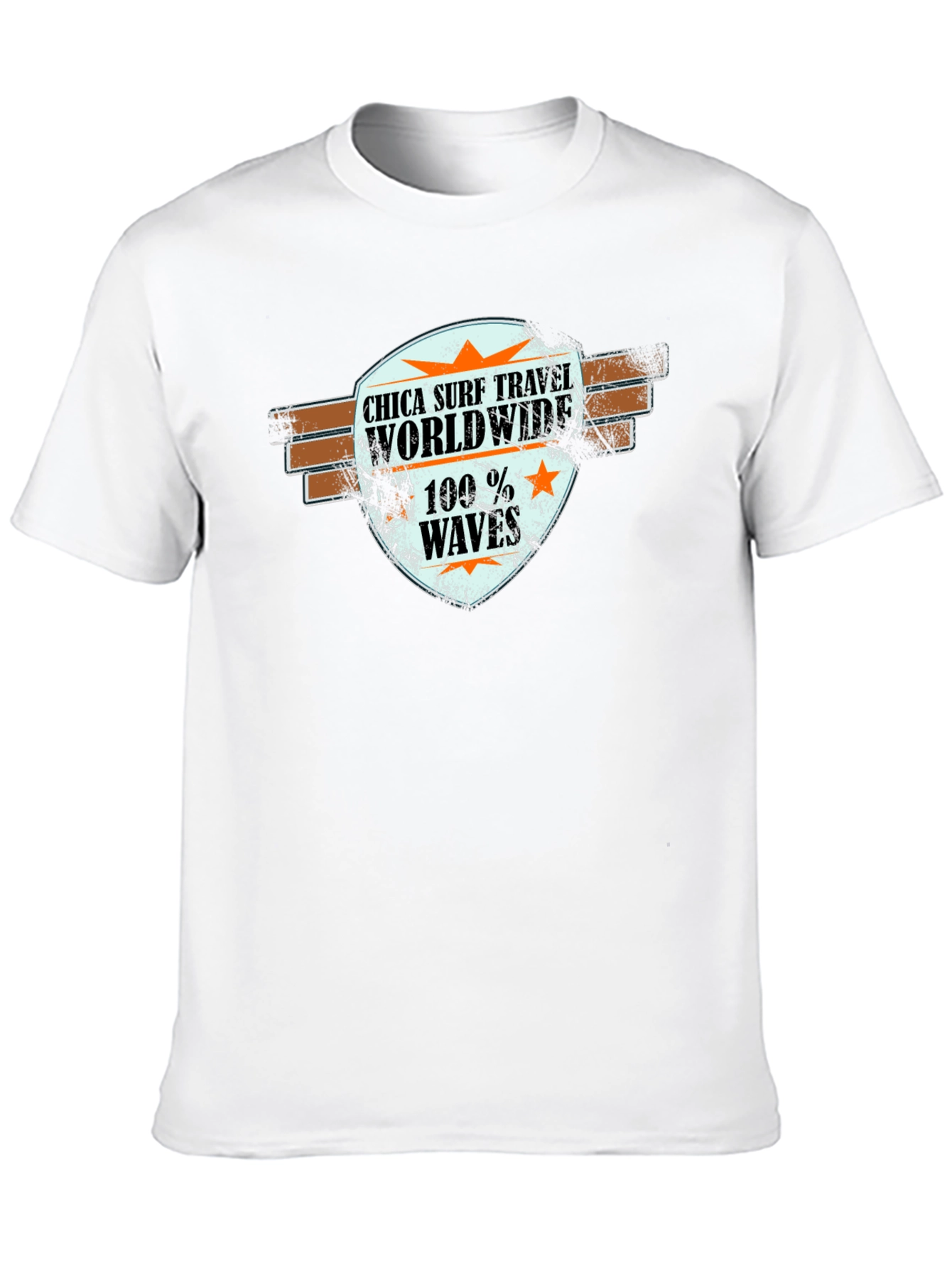 Chica Surf Travel Worldwide Black T-Shirt