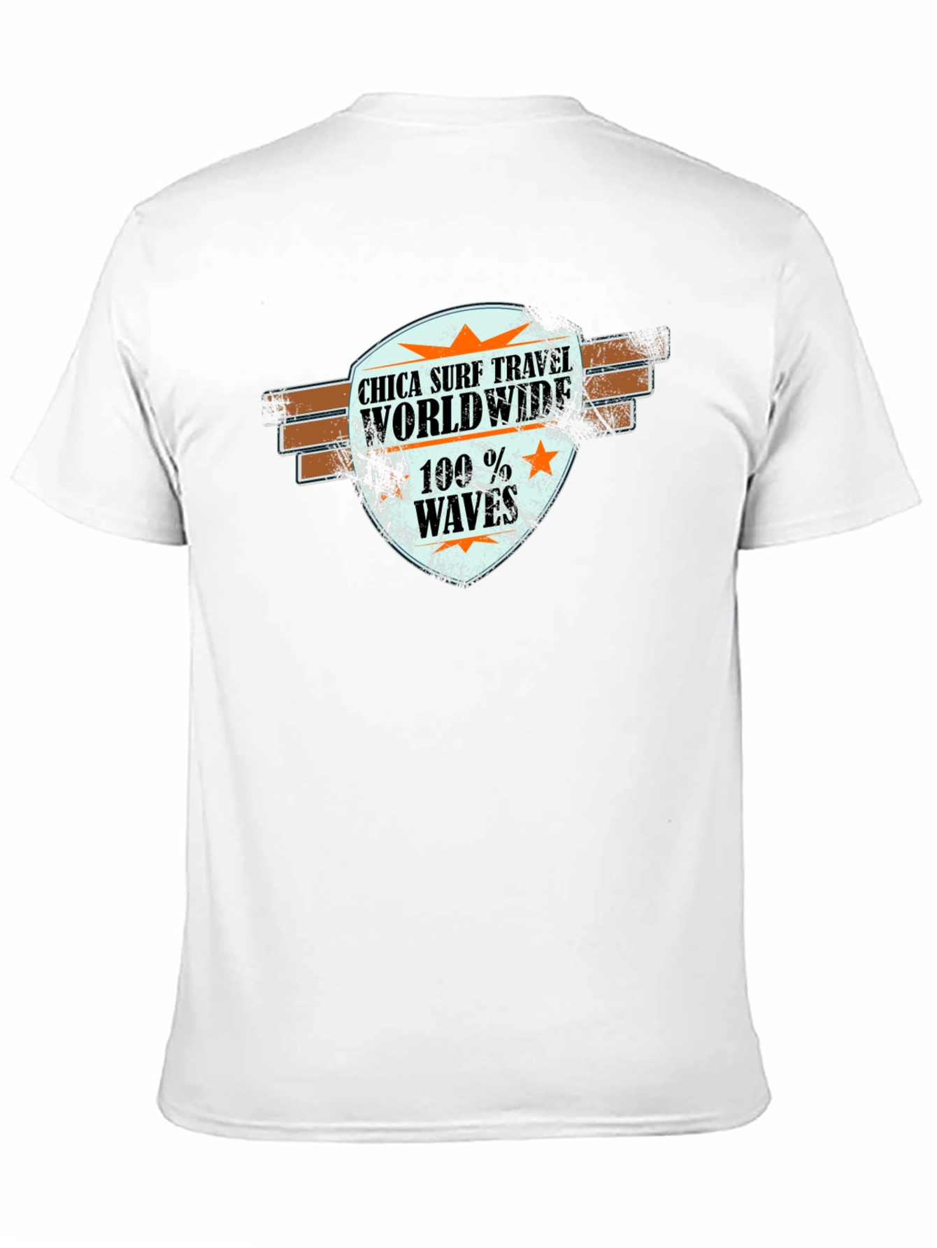 Chica Surf Travel Worldwide Black T-Shirt