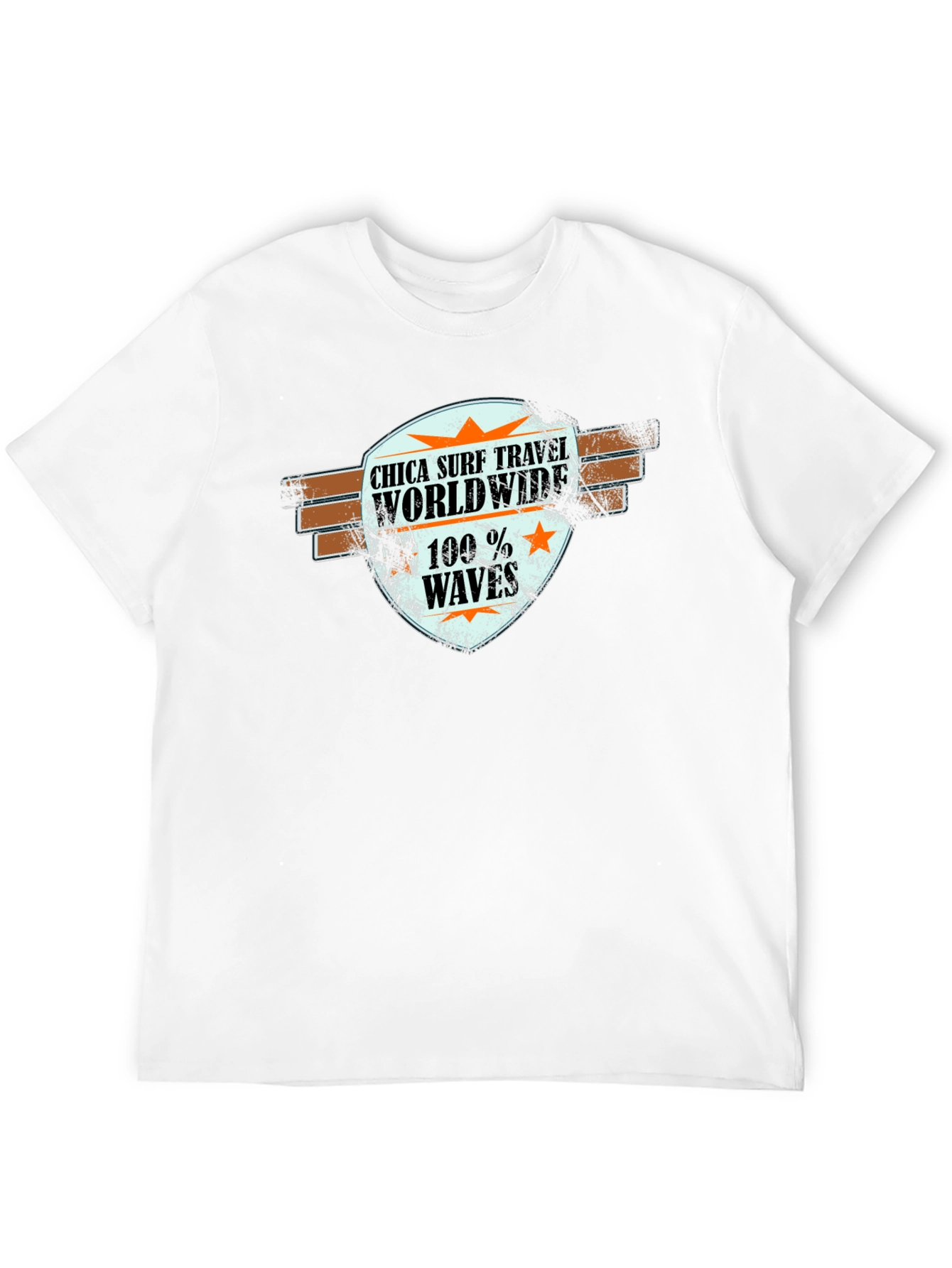 Chica Surf Travel Worldwide Black T-Shirt