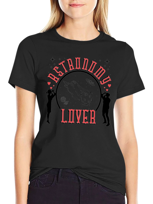 Astronomy Lover Graphic Tee - Black Cotton T-Shirt