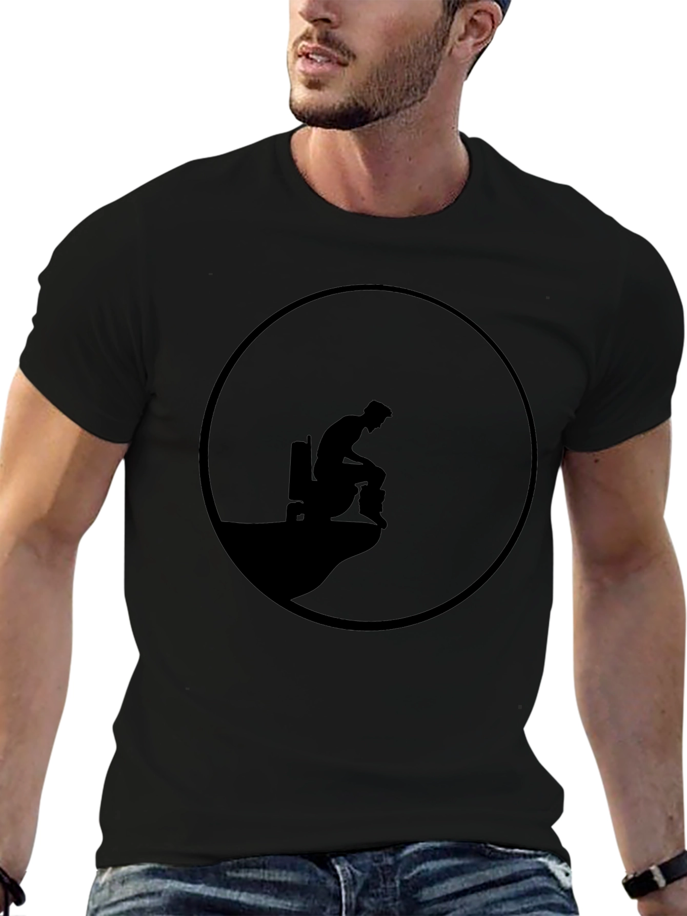 Mens Black Graphic Tee - Cliff Edge Design