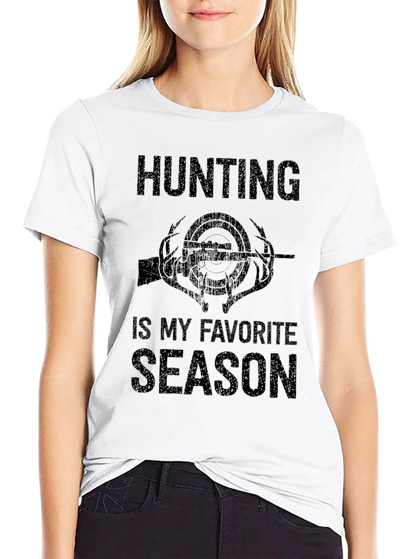 Hunting Season Graphic Tee - Black Cotton T-Shirt