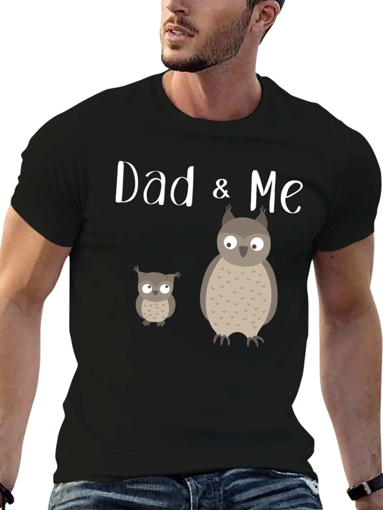 Dad & Me Owl Graphic Tee - Black