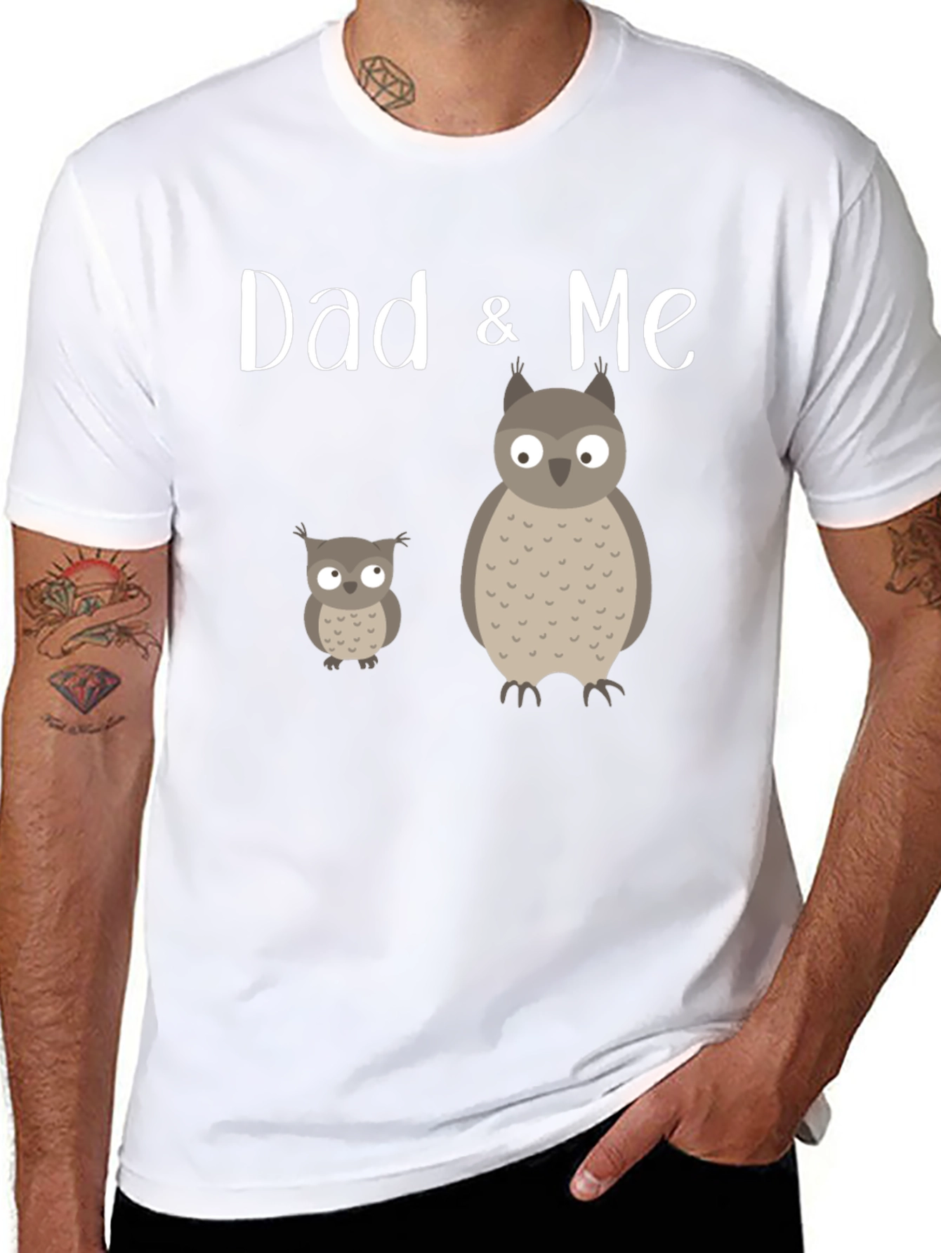 Dad & Me Owl Graphic Tee - Black