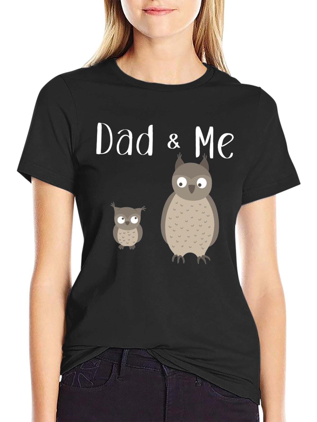 Dad & Me Owl Graphic Tee - Black