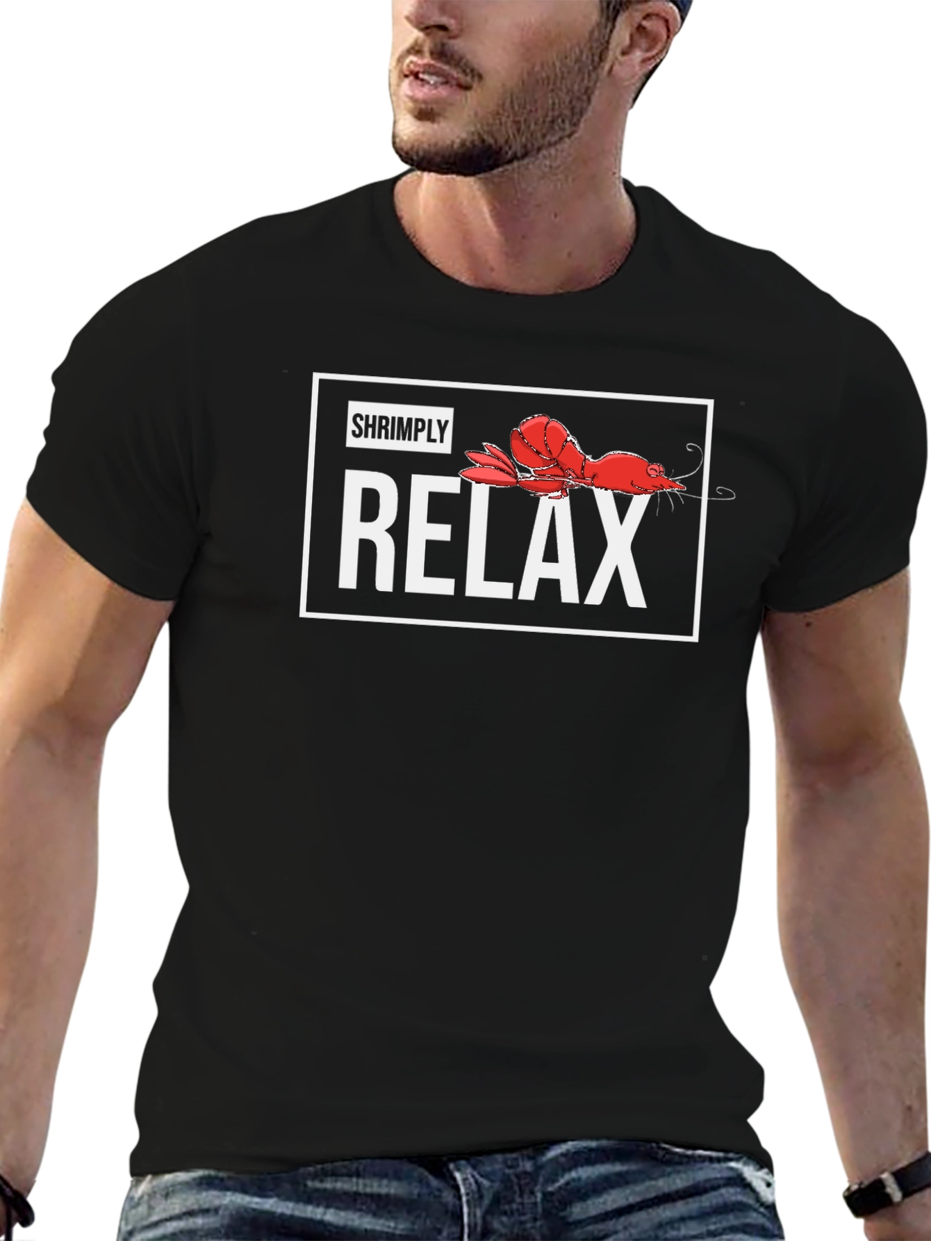 Shrimply Relax T-Shirt - Funny Shrimp Graphic Tee