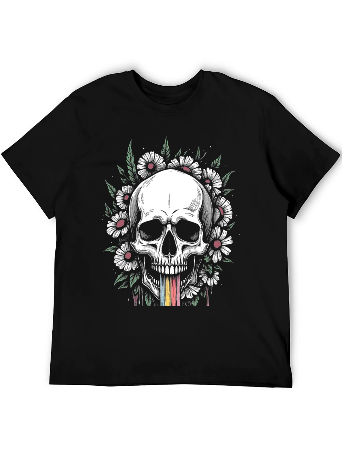 Skull & Daisy Graphic T-Shirt - Unique Design