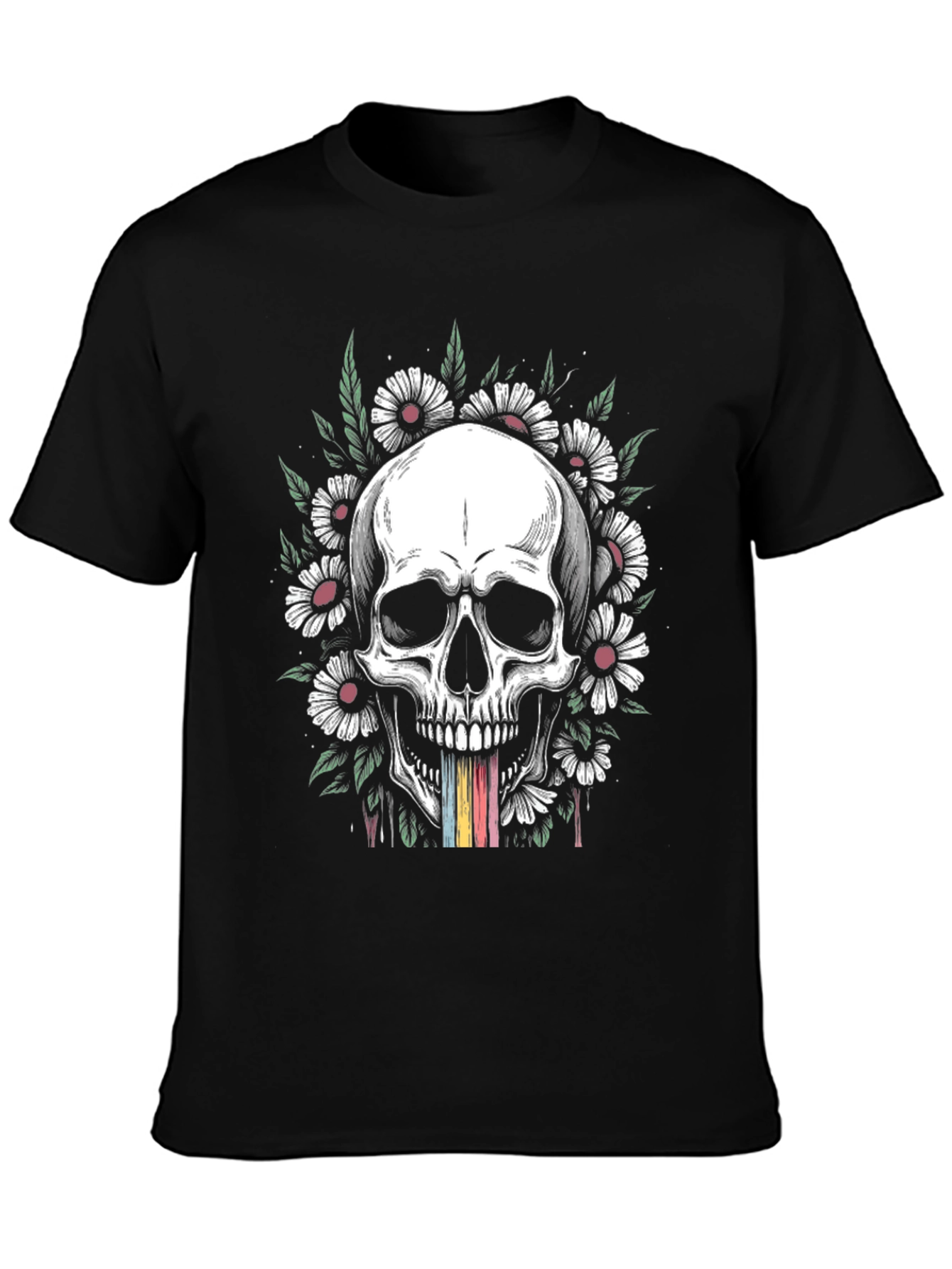 Skull & Daisy Graphic T-Shirt - Unique Design
