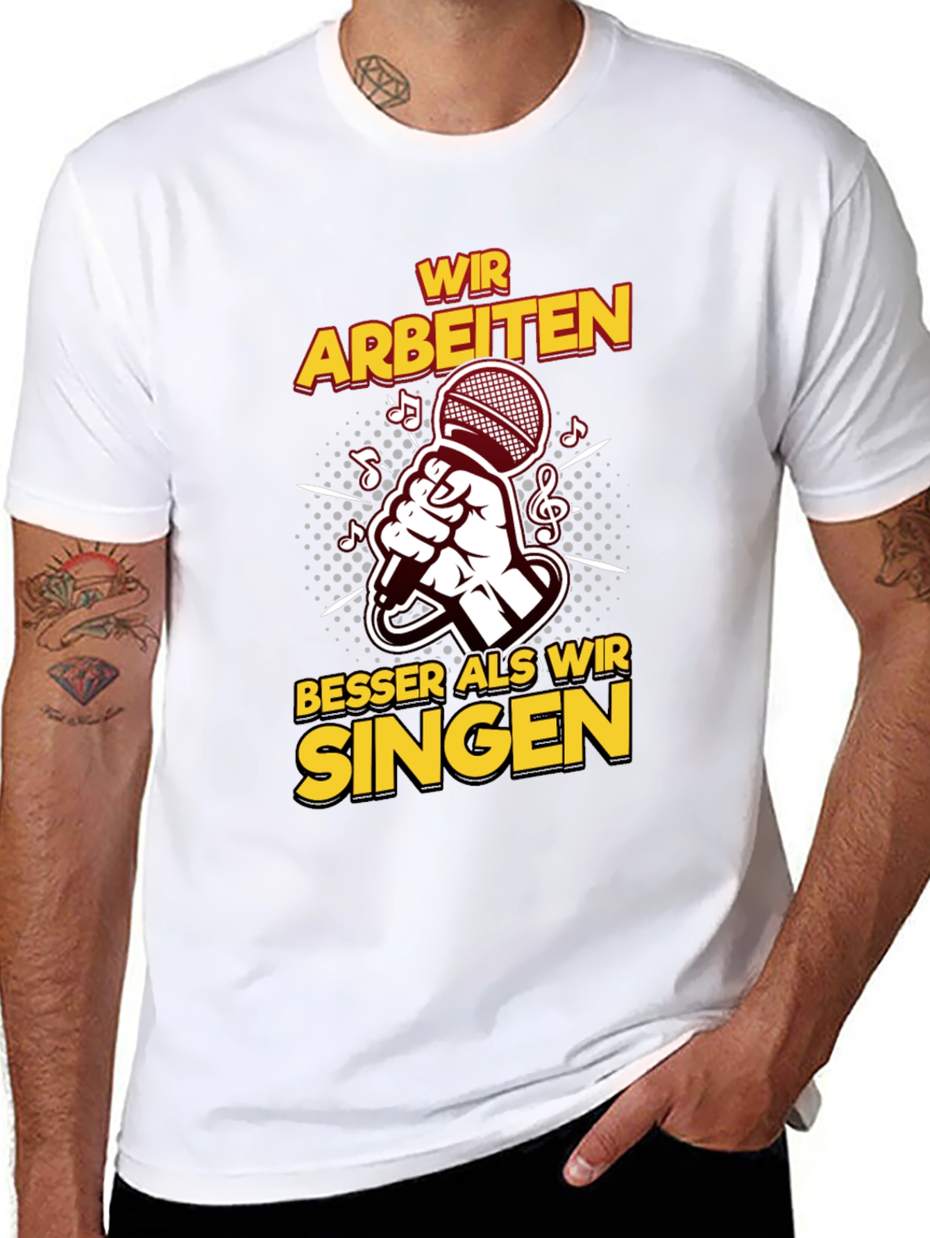 Wir Arbeiten Besser Als Wir Singen Black T-Shirt