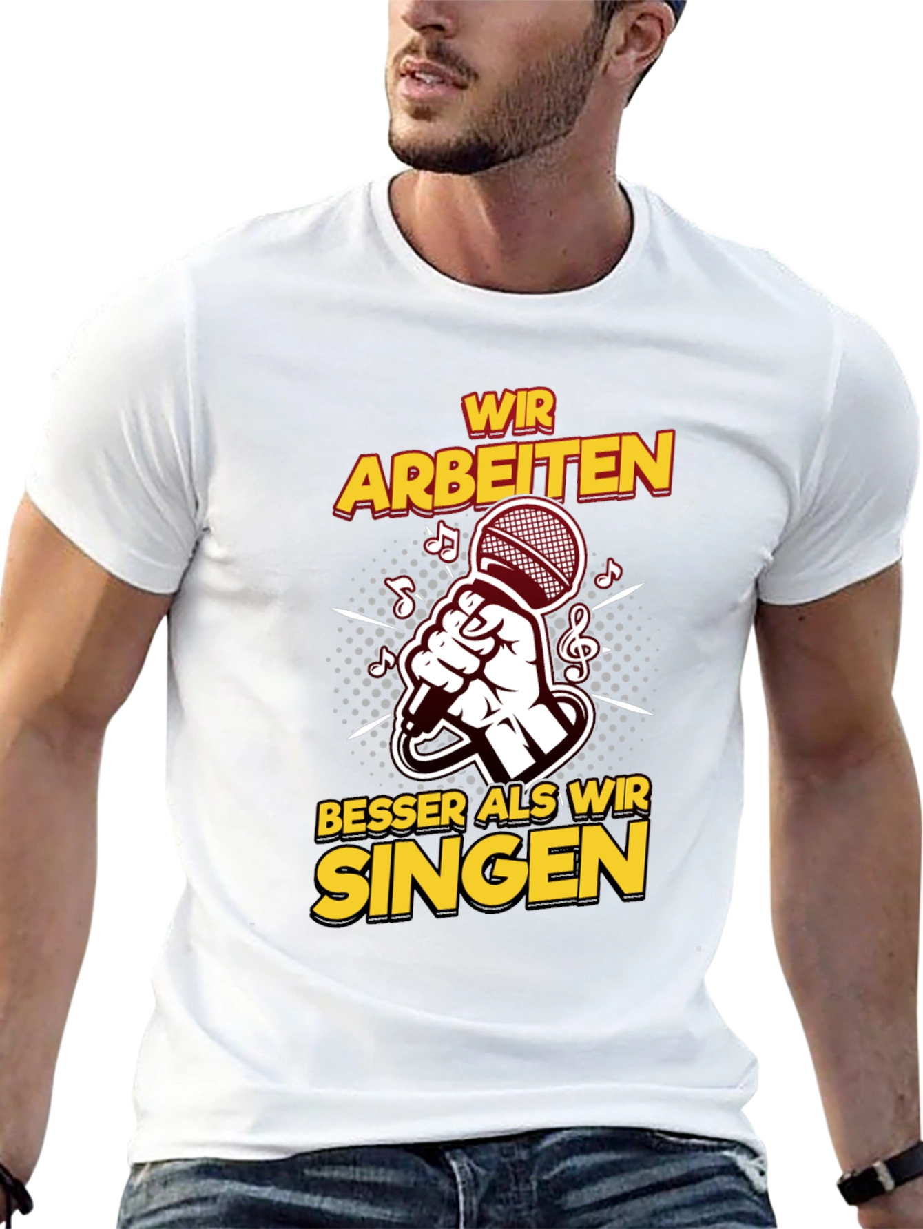 Wir Arbeiten Besser Als Wir Singen Black T-Shirt